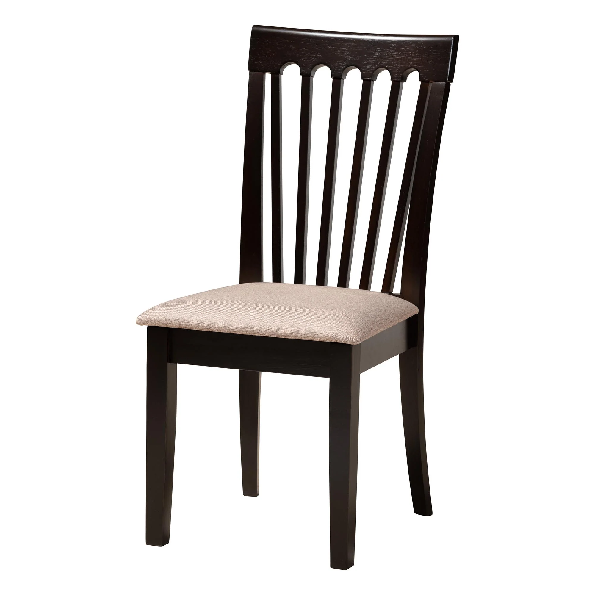 Baxton Studio Bailey Modern Grey Fabric and Dark Brown Finished Wood 5-Piece Dining Set - Image 3