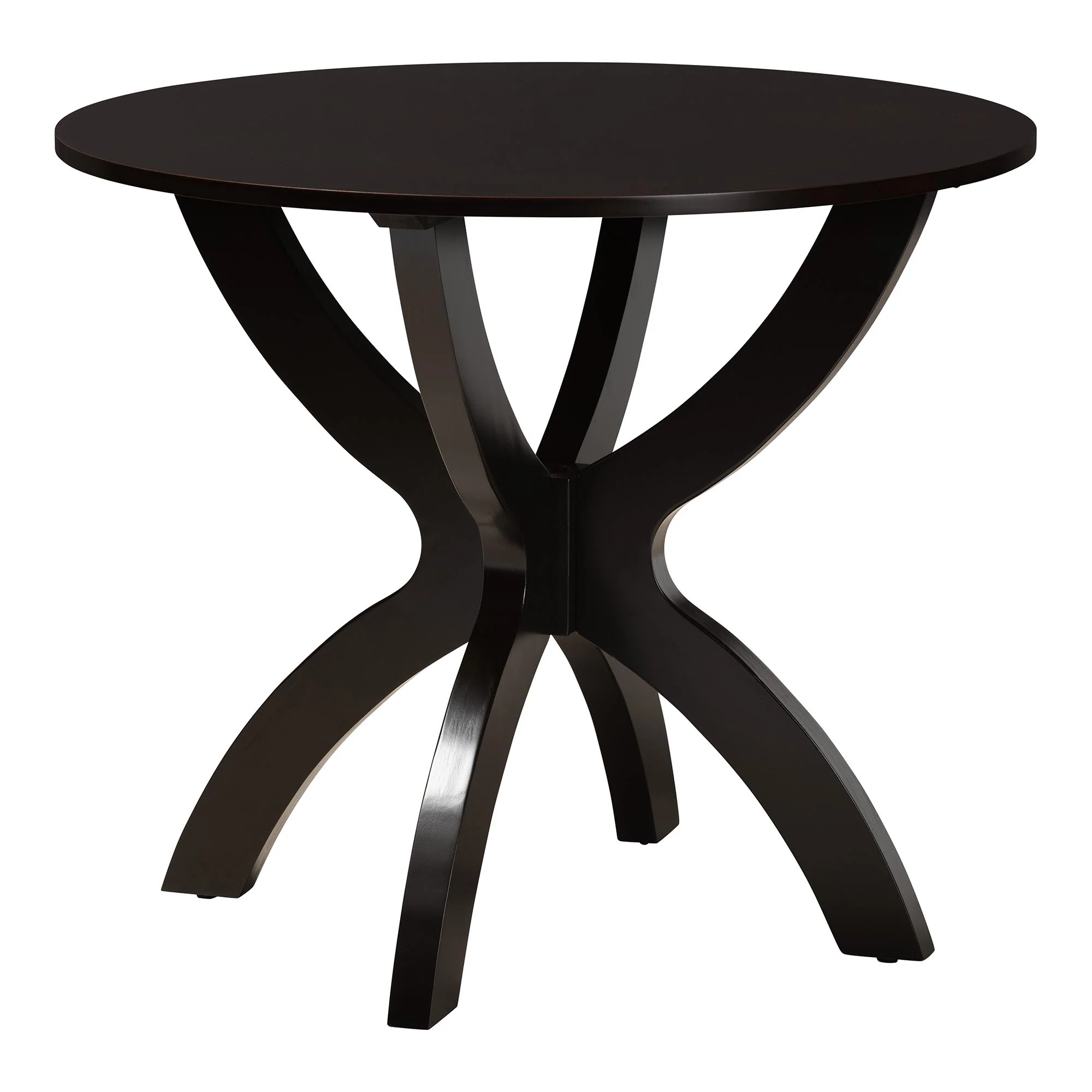 Baxton Studio Bailey Modern Grey Fabric and Dark Brown Finished Wood 5-Piece Dining Set - Image 4