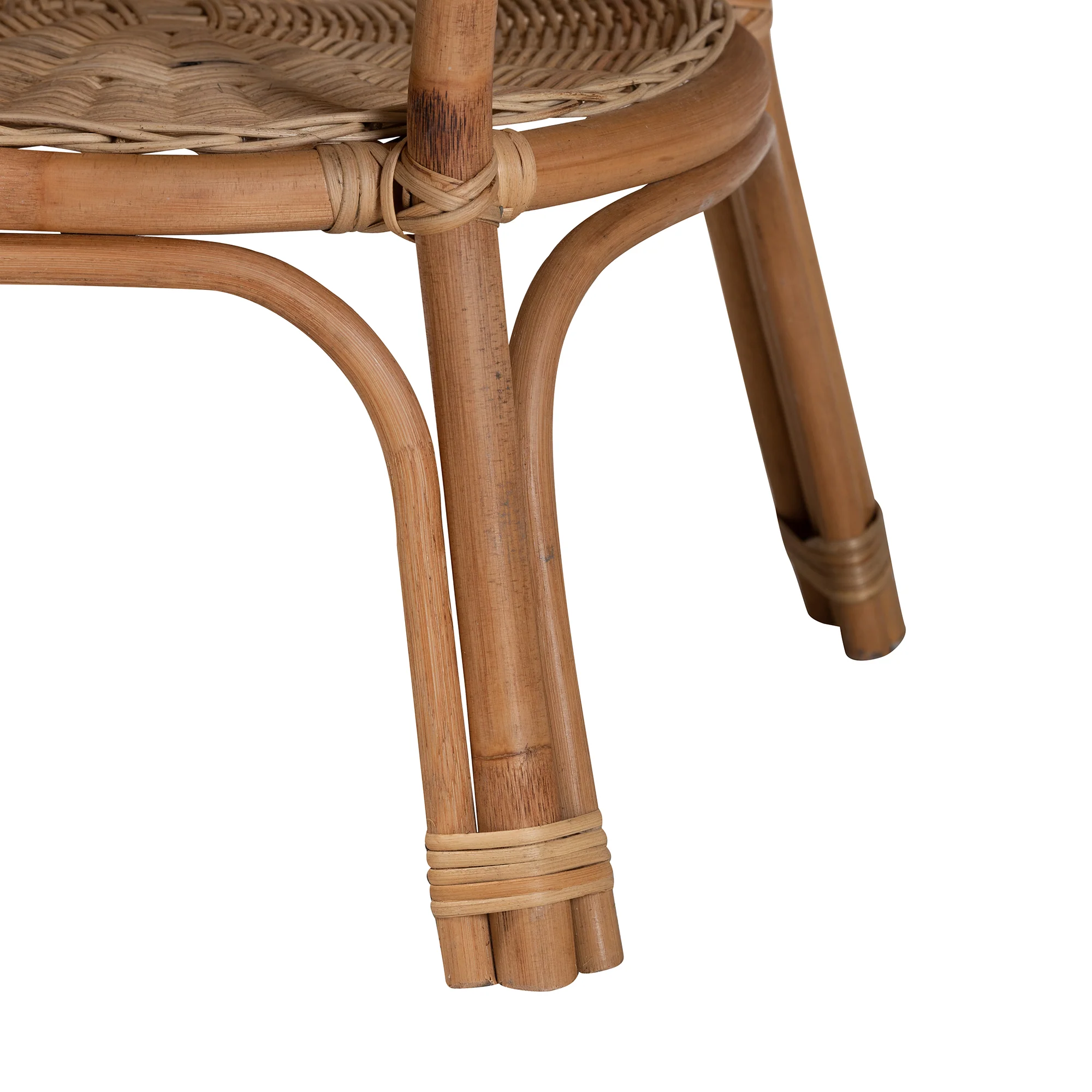 Baxton Studio bali & pari Abbey Modern Bohemian Natural Brown Antique Rattan Coffee Table - Image 5