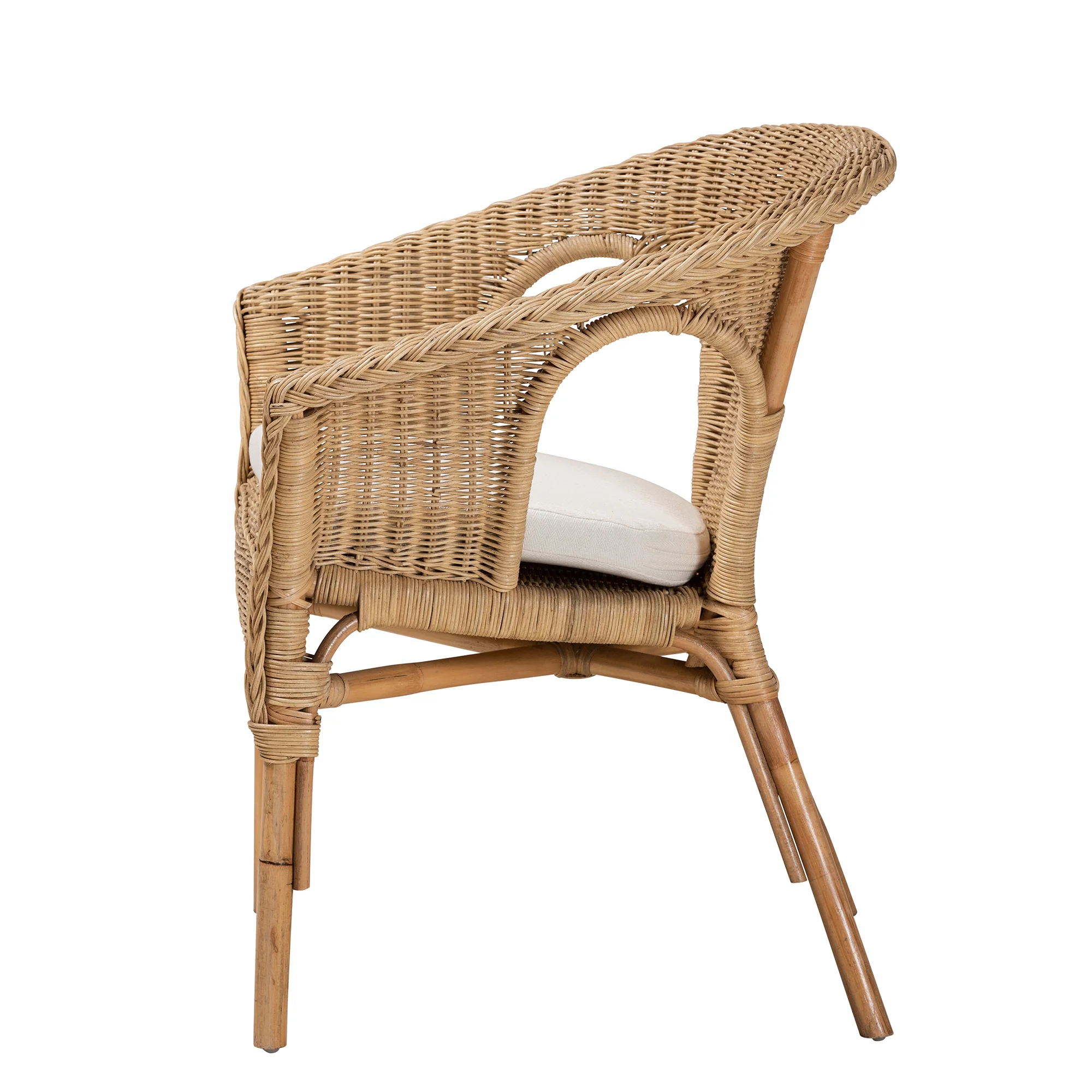 Baxton Studio bali & pari Abbey Modern Bohemian Natural Brown Antique Rattan Dining Chair - Image 4