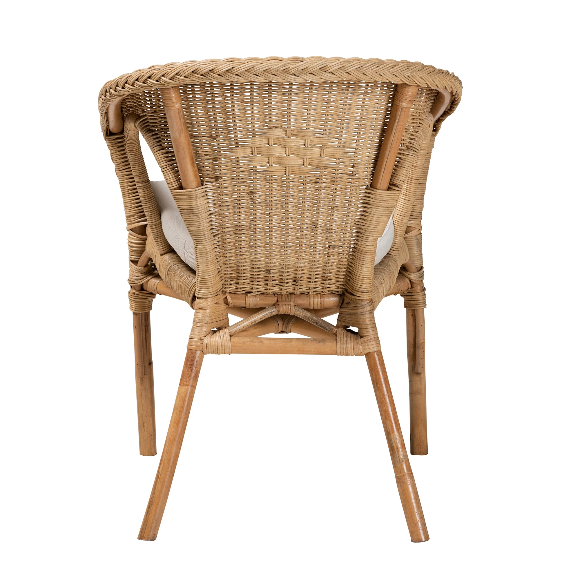 Baxton Studio bali & pari Abbey Modern Bohemian Natural Brown Antique Rattan Dining Chair - Image 5