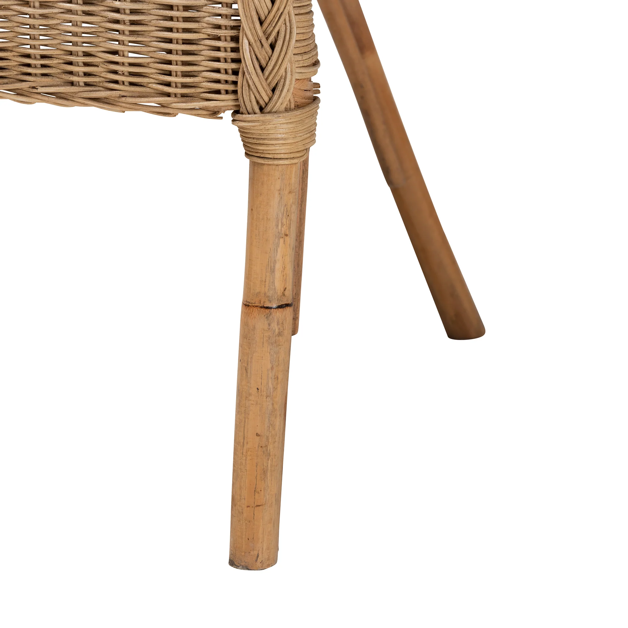 Baxton Studio bali & pari Abbey Modern Bohemian Natural Brown Antique Rattan Dining Chair - Image 7