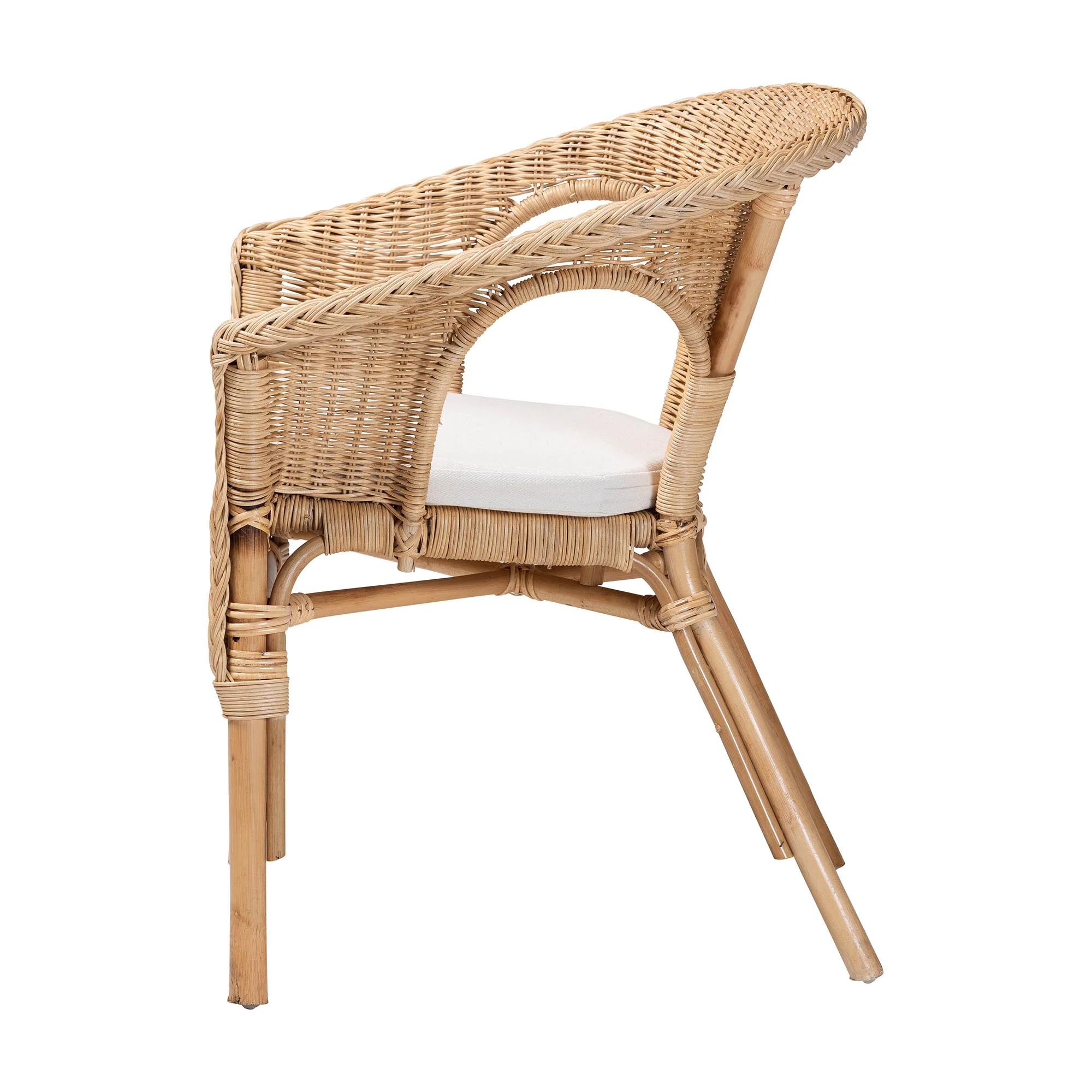 Baxton Studio bali & pari Abbey Modern Bohemian Natural Rattan Dining Chair - Image 6
