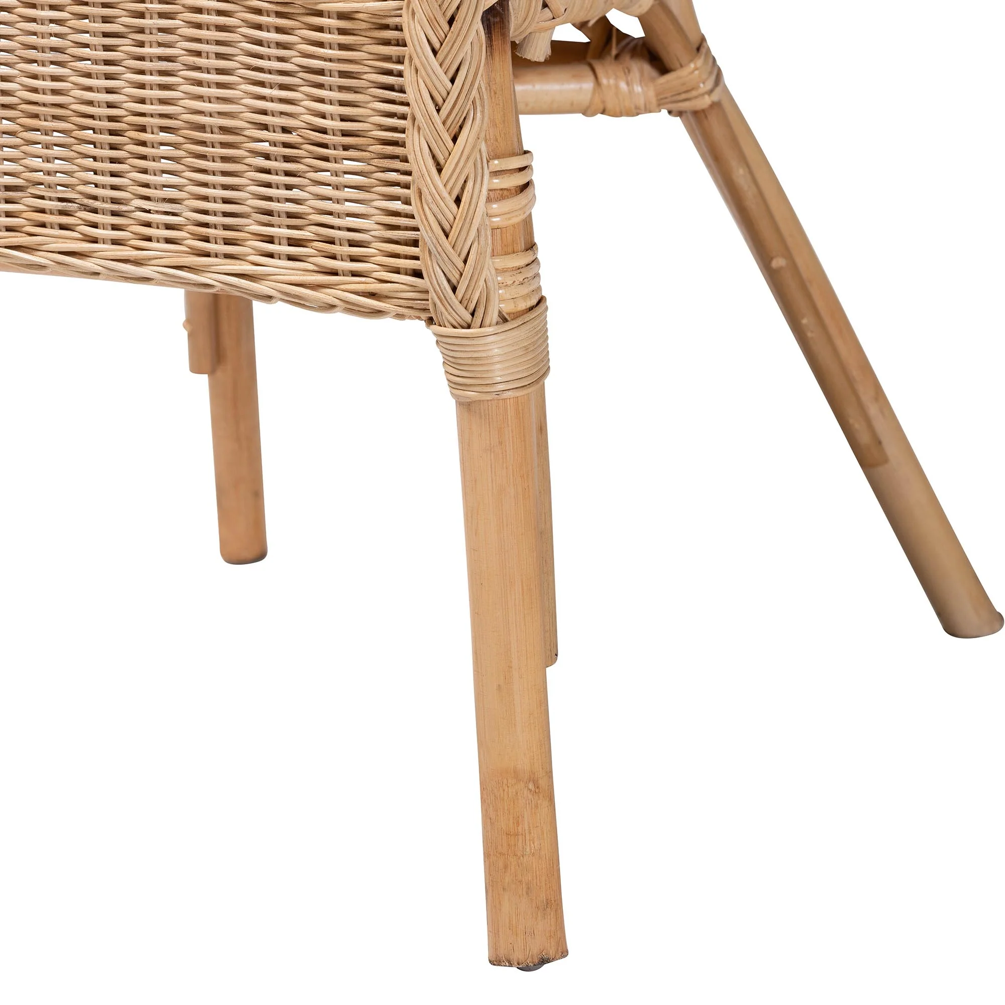 Baxton Studio bali & pari Abbey Modern Bohemian Natural Rattan Dining Chair - Image 9