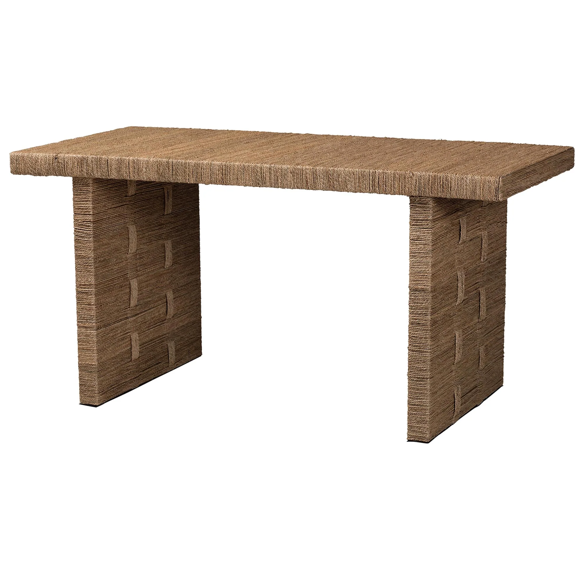 Baxton Studio bali & pari Abella Modern Bohemian Honey Rattan 4-Piece Dining Nook Set - Image 8