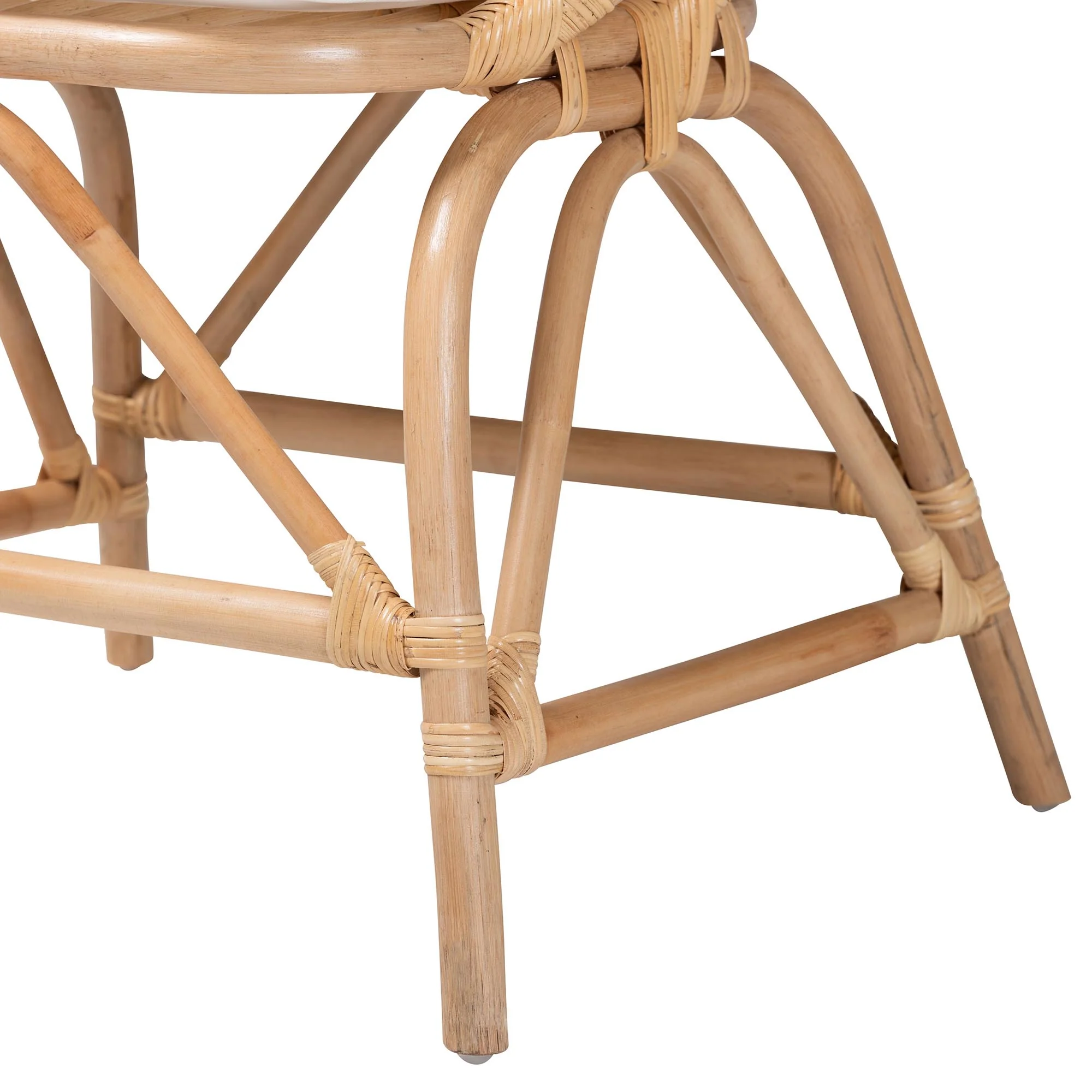 Baxton Studio bali & pari Abriella Modern Bohemian Natural Brown Rattan Peacock Accent Chair - Image 9