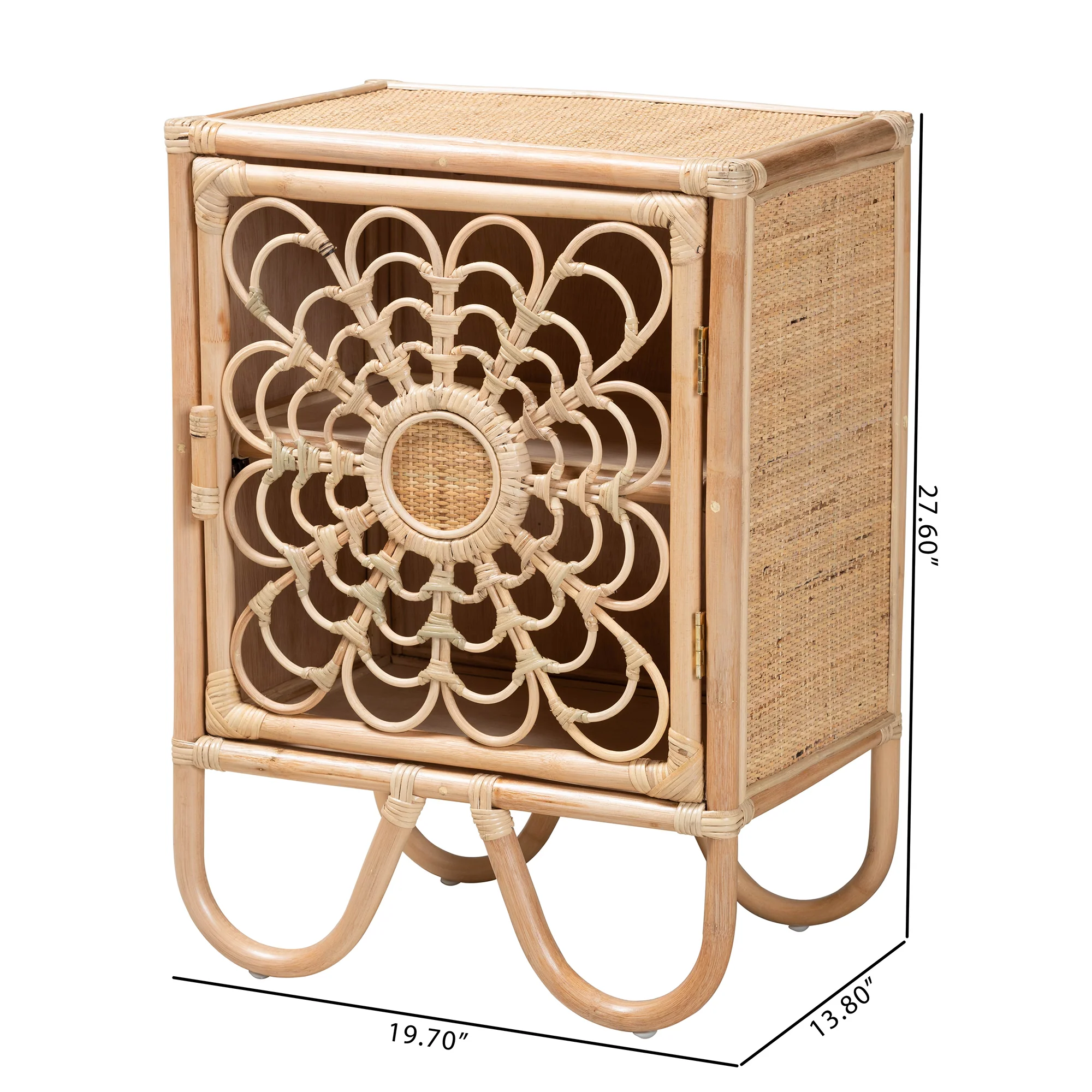 Baxton Studio bali & pari Acelin Modern Bohemian Natural Brown Rattan Nightstand - Image 10