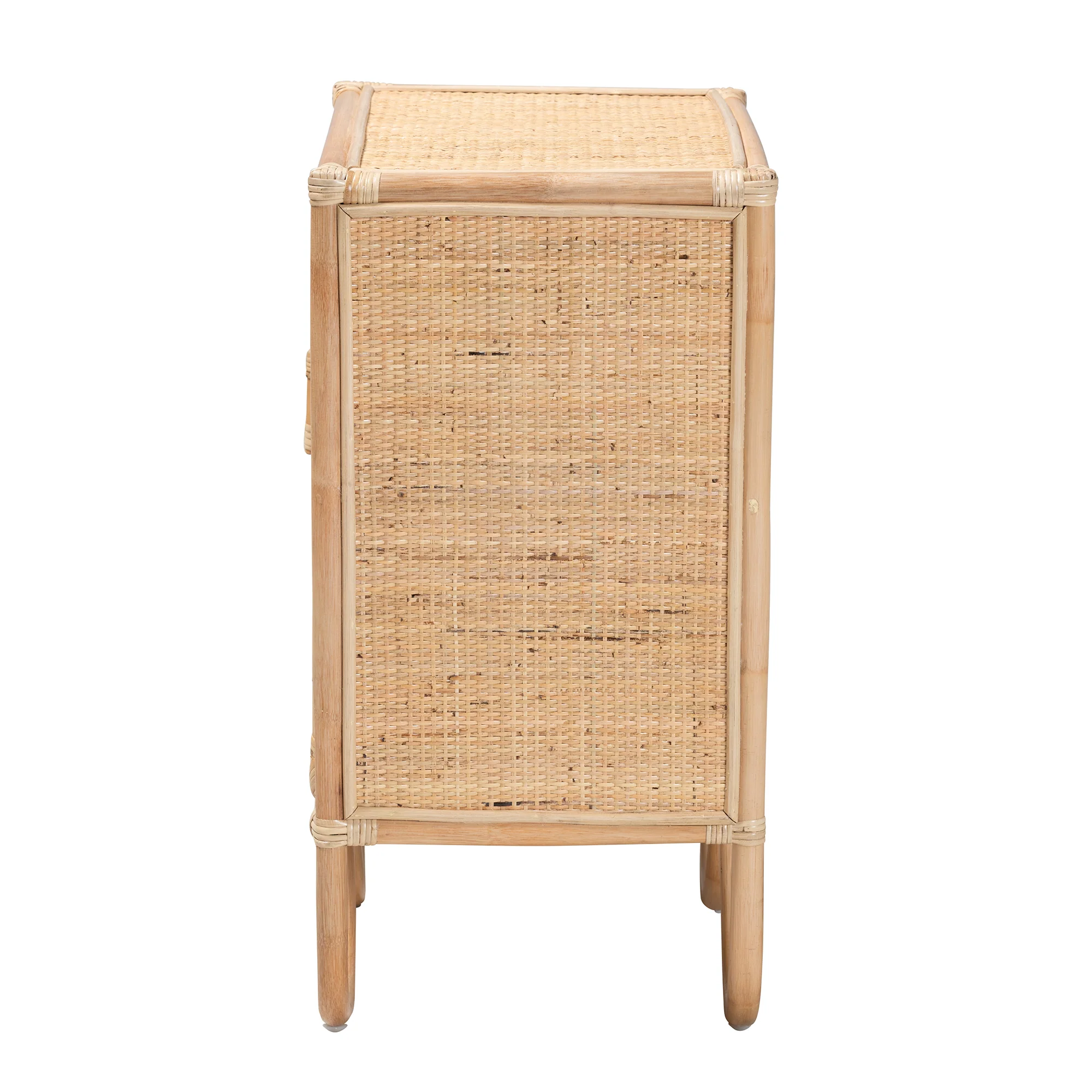 Baxton Studio bali & pari Acelin Modern Bohemian Natural Brown Rattan Nightstand - Image 5