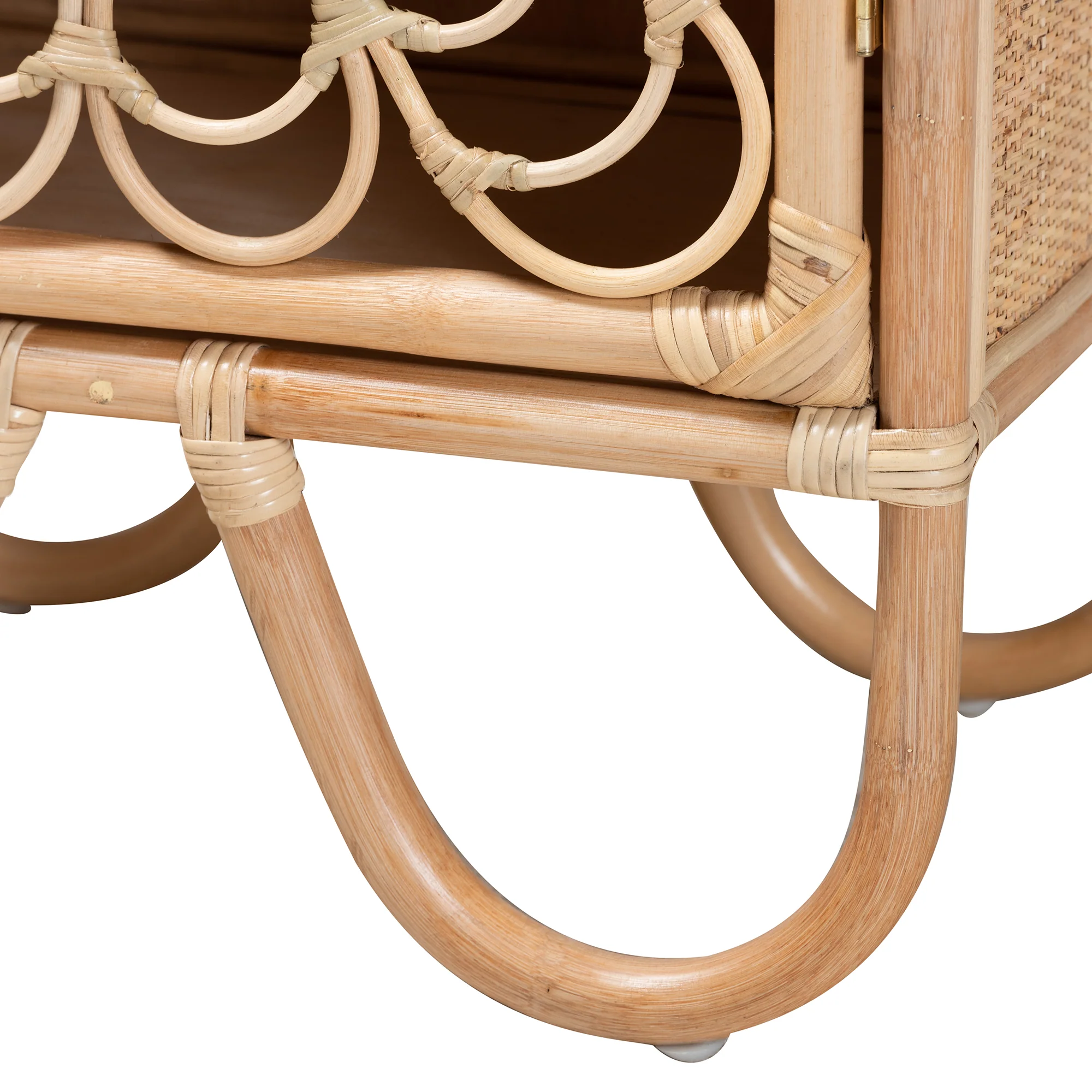 Baxton Studio bali & pari Acelin Modern Bohemian Natural Brown Rattan Nightstand - Image 7