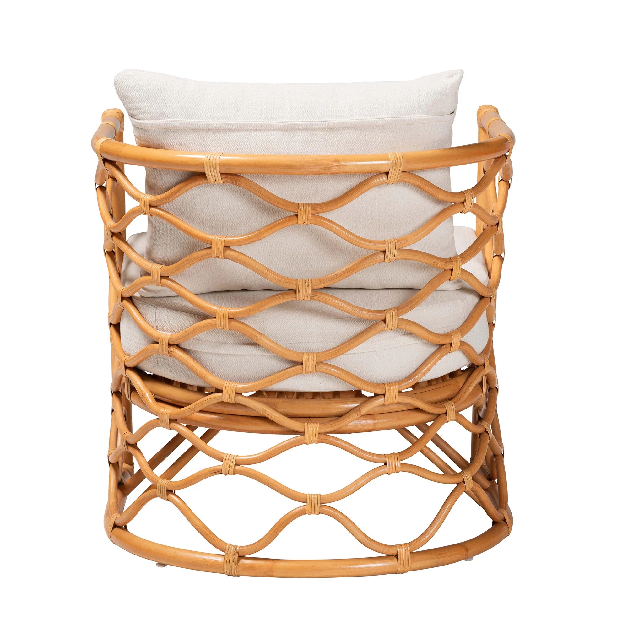 Baxton Studio bali & pari Acelynn Bohemian Light Honey Rattan Arm Chair - Image 7
