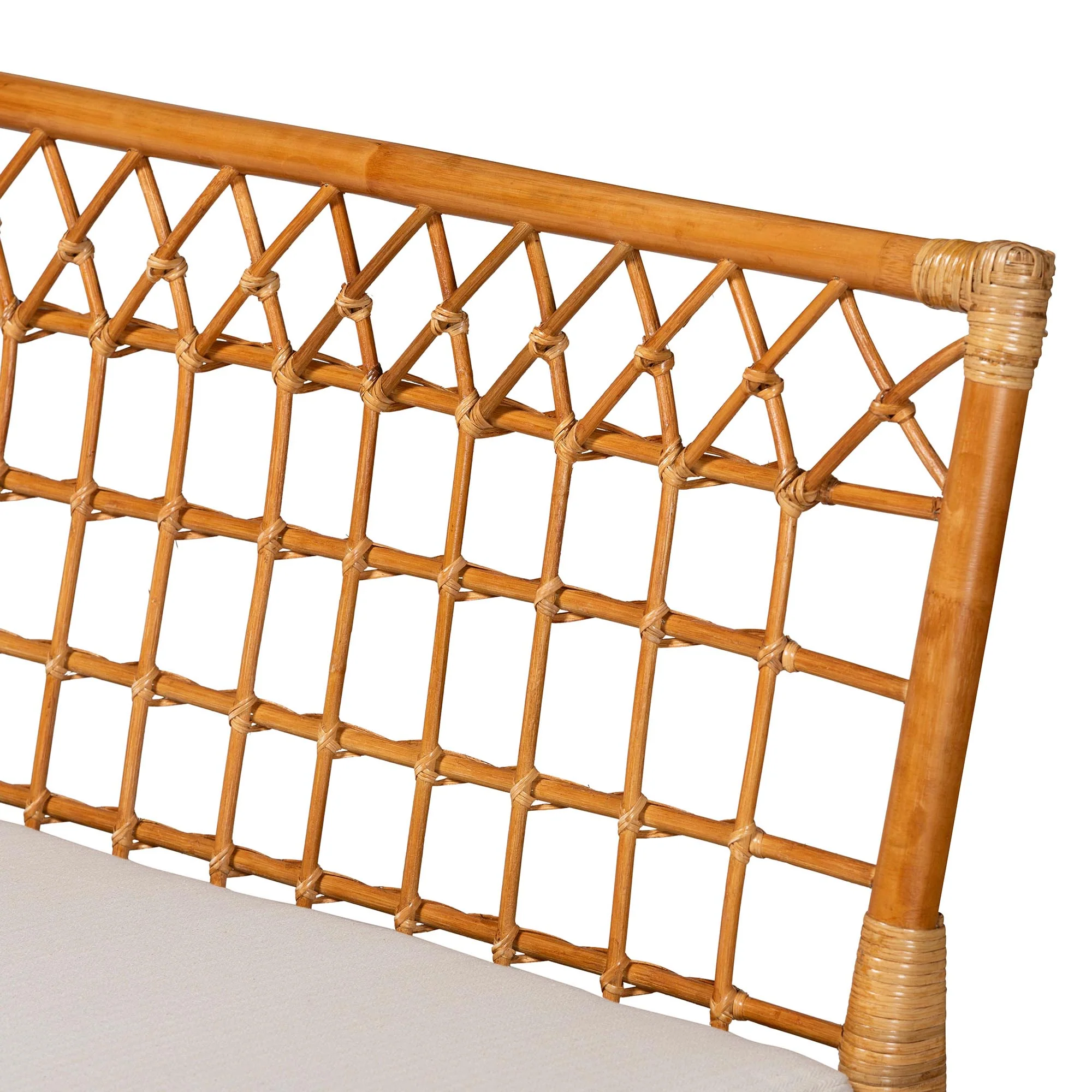 Baxton Studio bali & pari Adalina Modern Bohemian Honey Rattan 4-Piece Dining Nook Set - Image 7