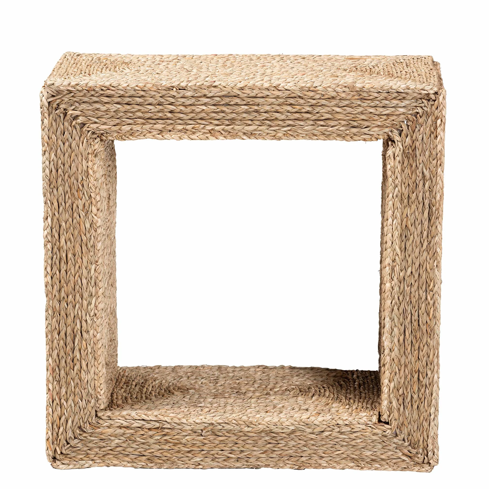 Baxton Studio bali & pari Adonica Modern Bohemian Natural Brown Seagrass and Wood End Table - Image 4