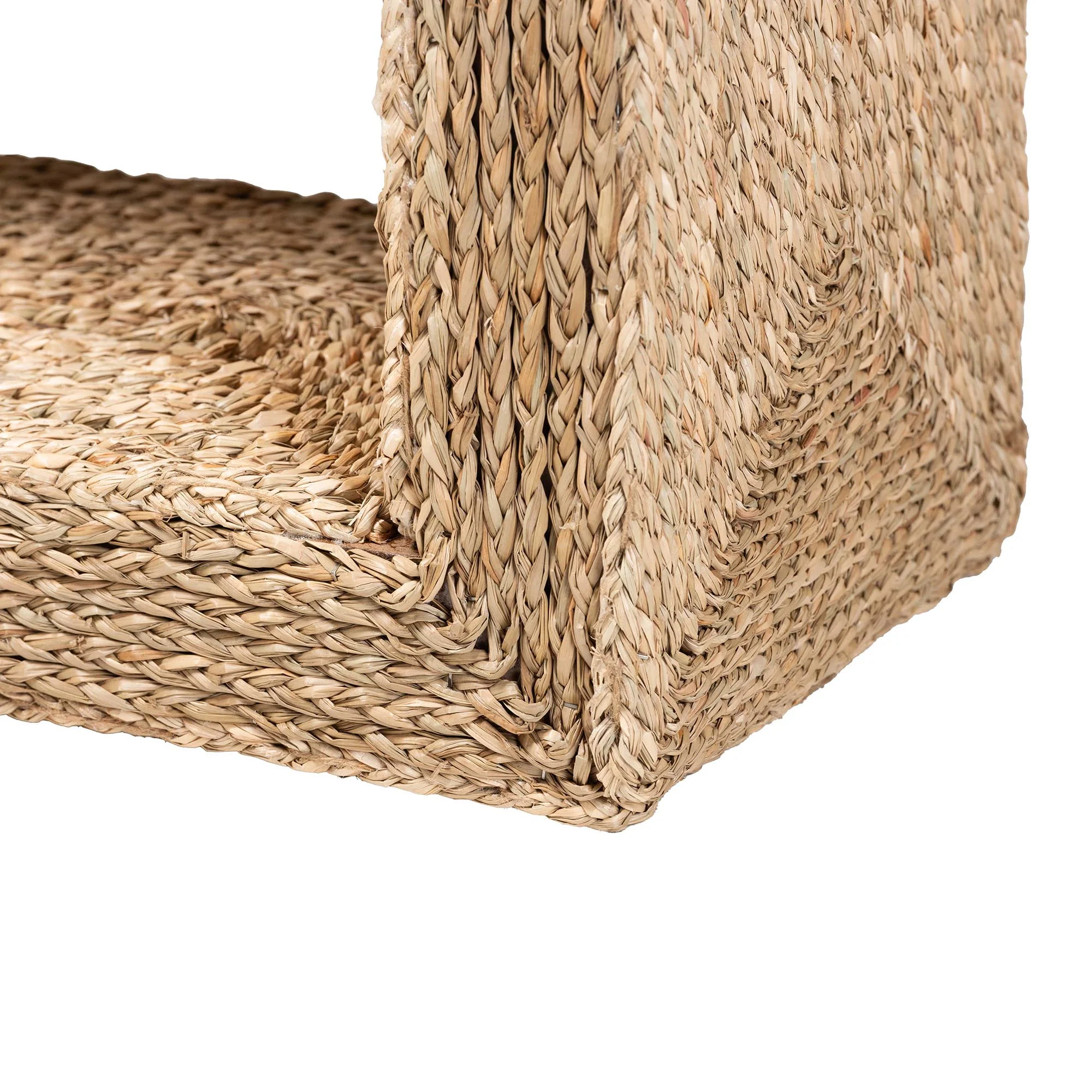 Baxton Studio bali & pari Adonica Modern Bohemian Natural Brown Seagrass and Wood End Table - Image 6