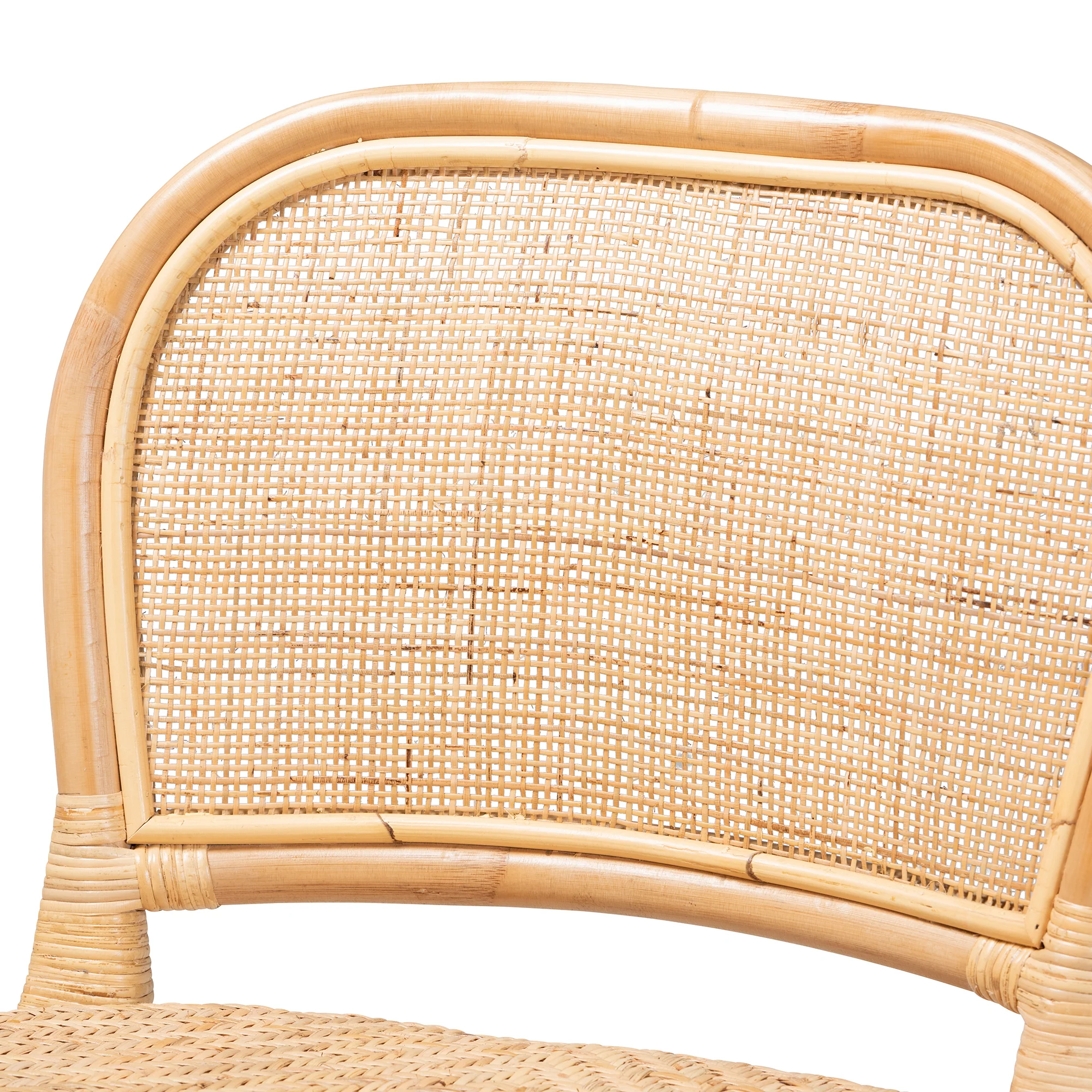 Baxton Studio bali & pari Adrena Modern Bohemian Natural Brown Rattan Counter Stool - Image 6