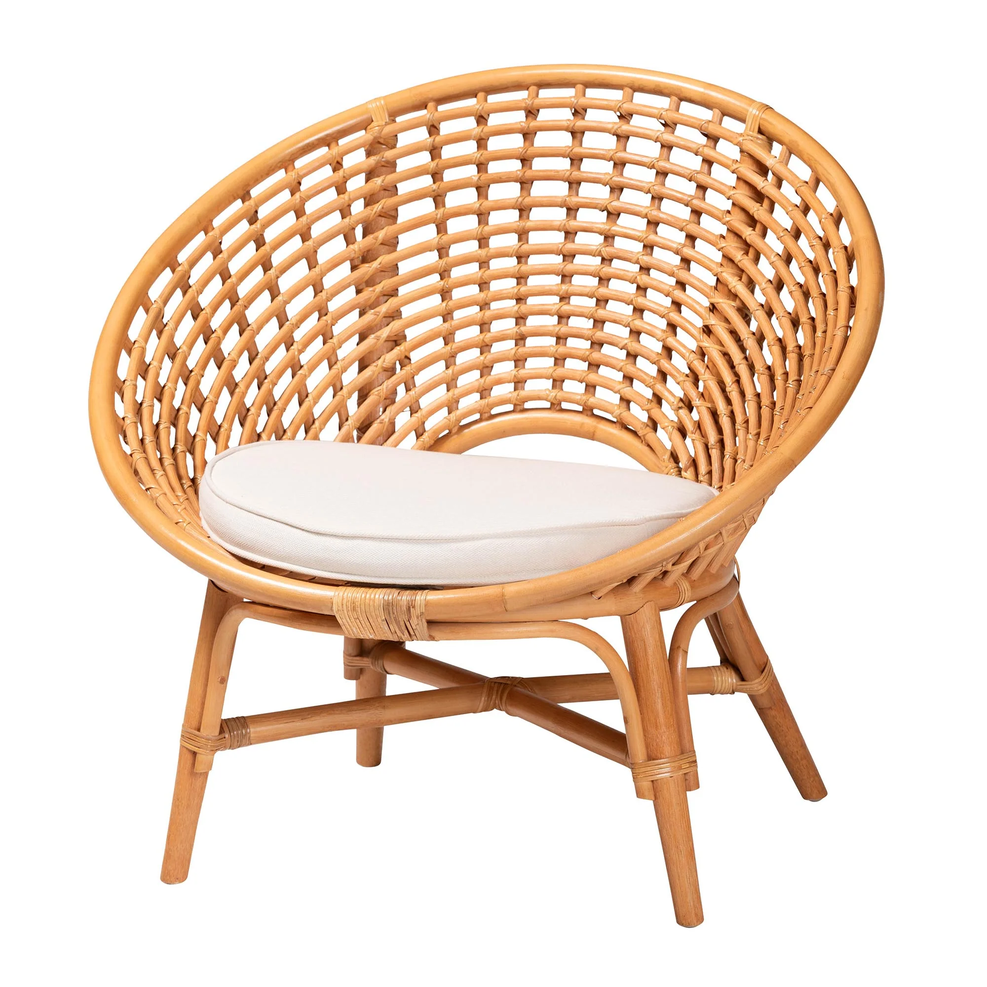 Baxton Studio bali & pari Aerin Modern Bohemian Natural Rattan Accent Chair - Image 2