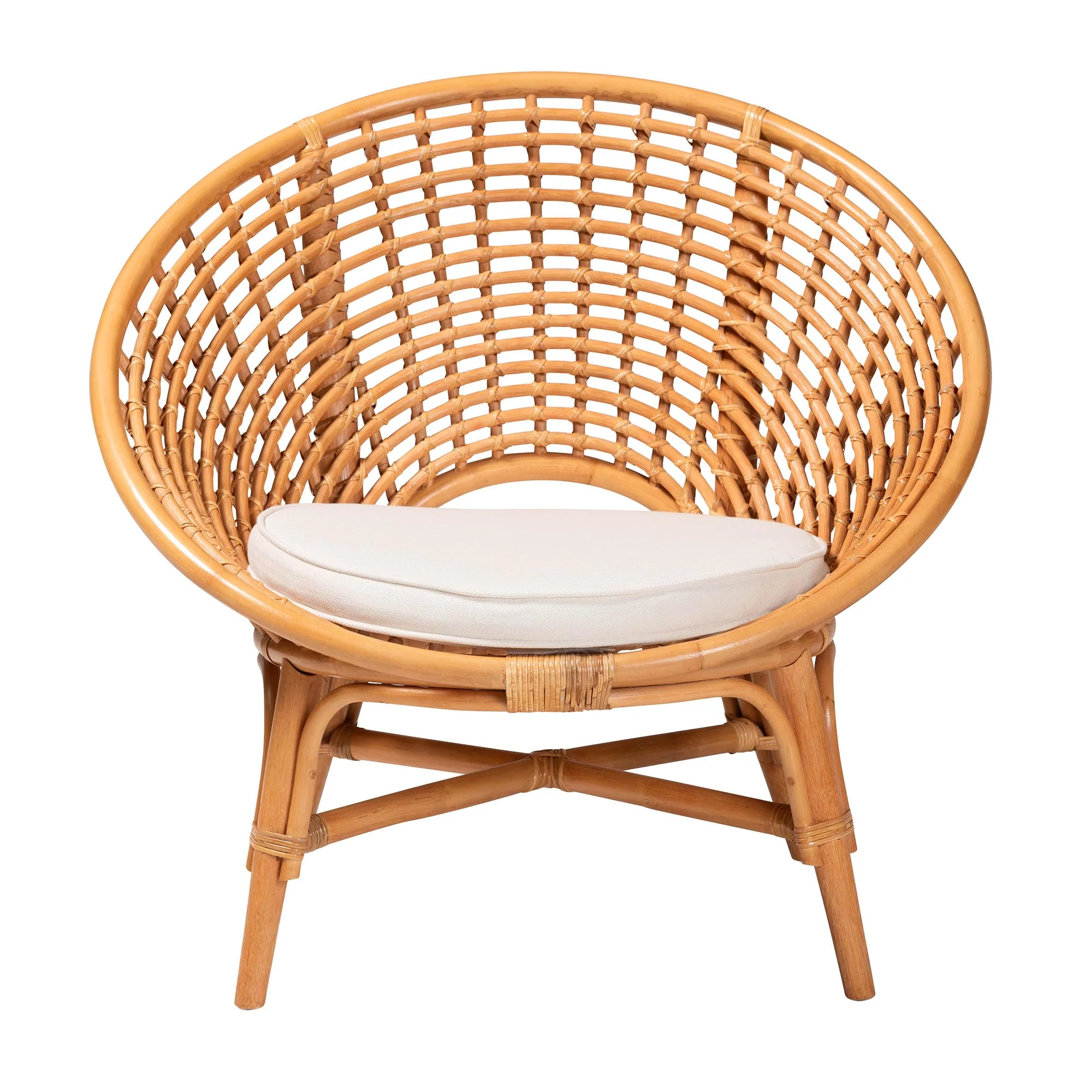 Baxton Studio bali & pari Aerin Modern Bohemian Natural Rattan Accent Chair - Image 3