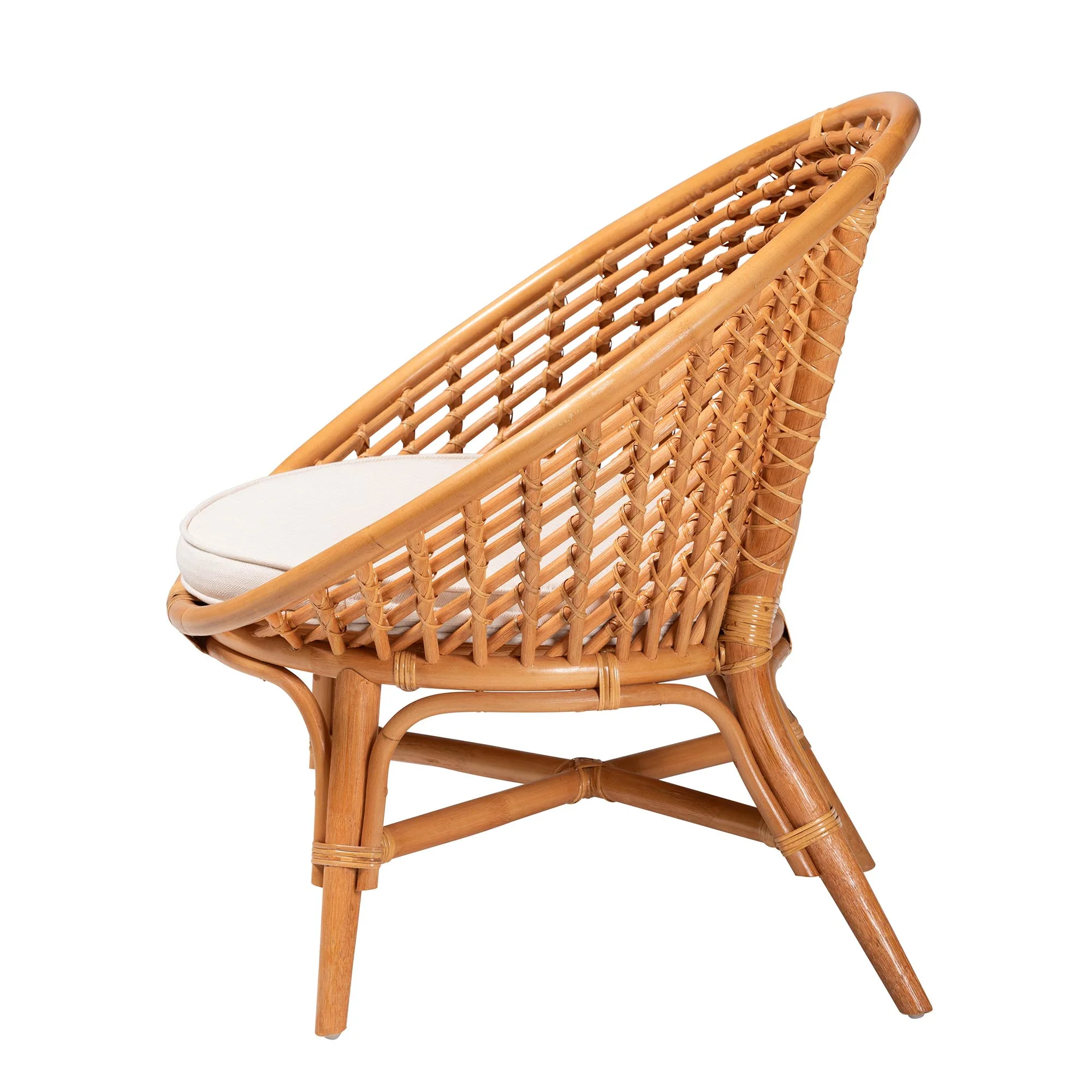 Baxton Studio bali & pari Aerin Modern Bohemian Natural Rattan Accent Chair - Image 4