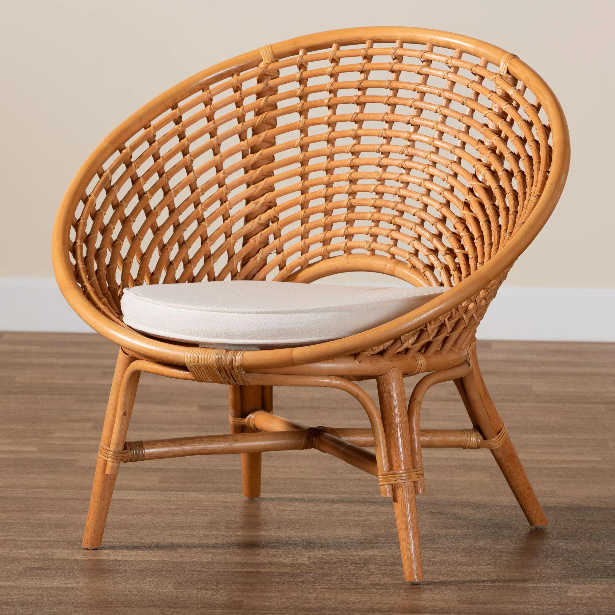 Baxton Studio bali & pari Aerin Modern Bohemian Natural Rattan Accent Chair - Image 9
