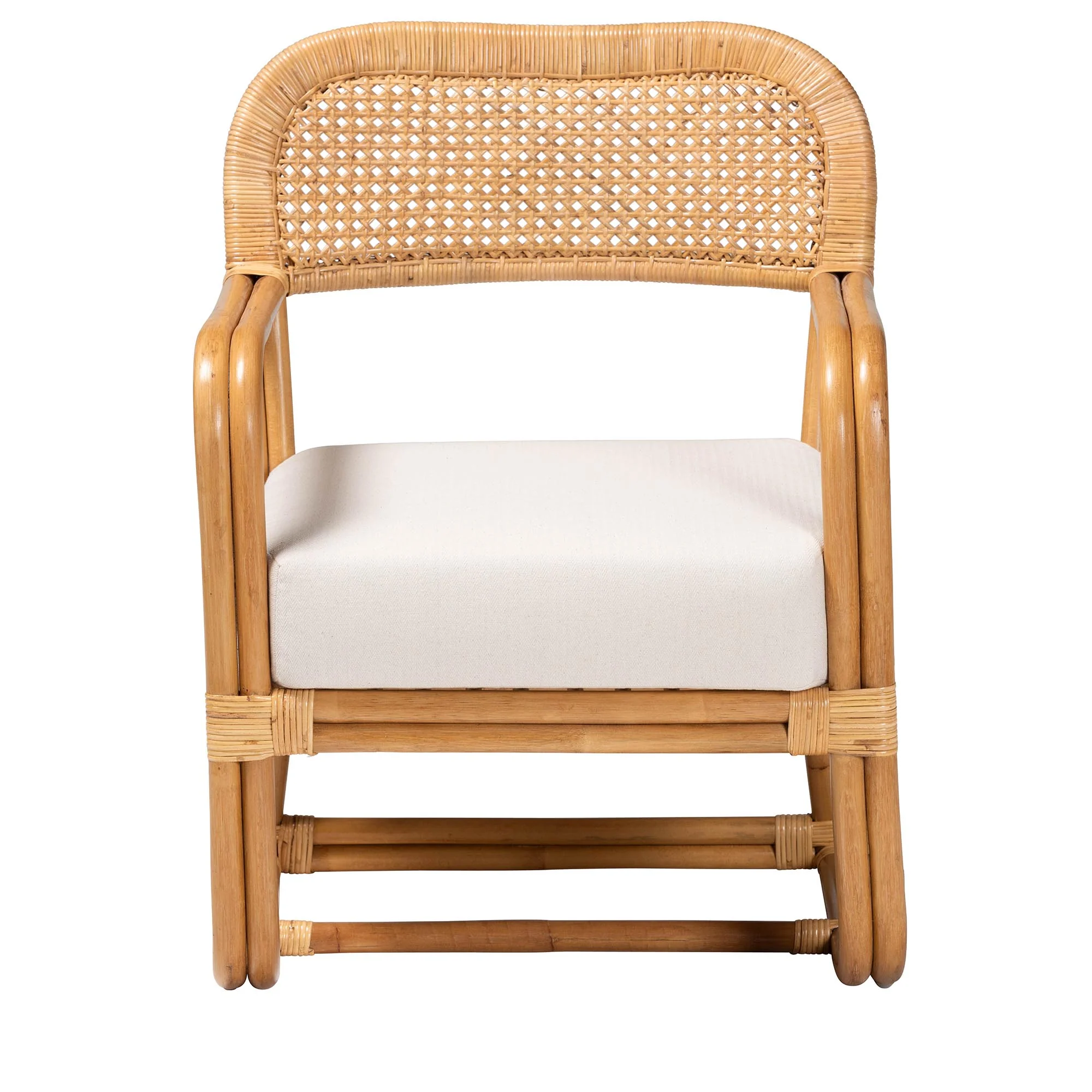 Baxton Studio bali & pari Ailith Modern Bohemian Light Honey Rattan Arm Chair - Image 3