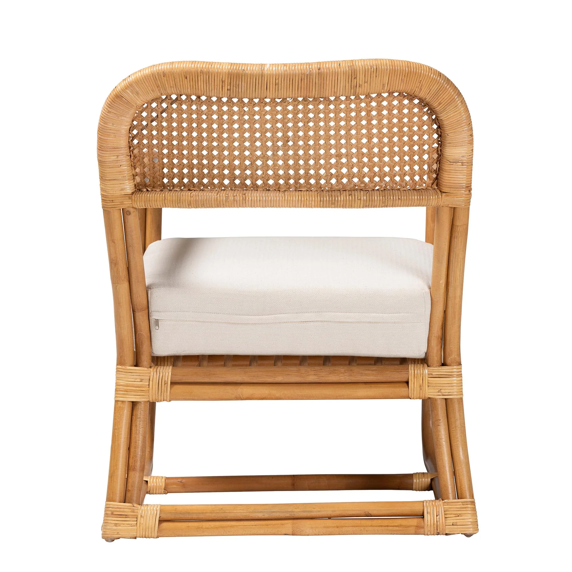 Baxton Studio bali & pari Ailith Modern Bohemian Light Honey Rattan Arm Chair - Image 5