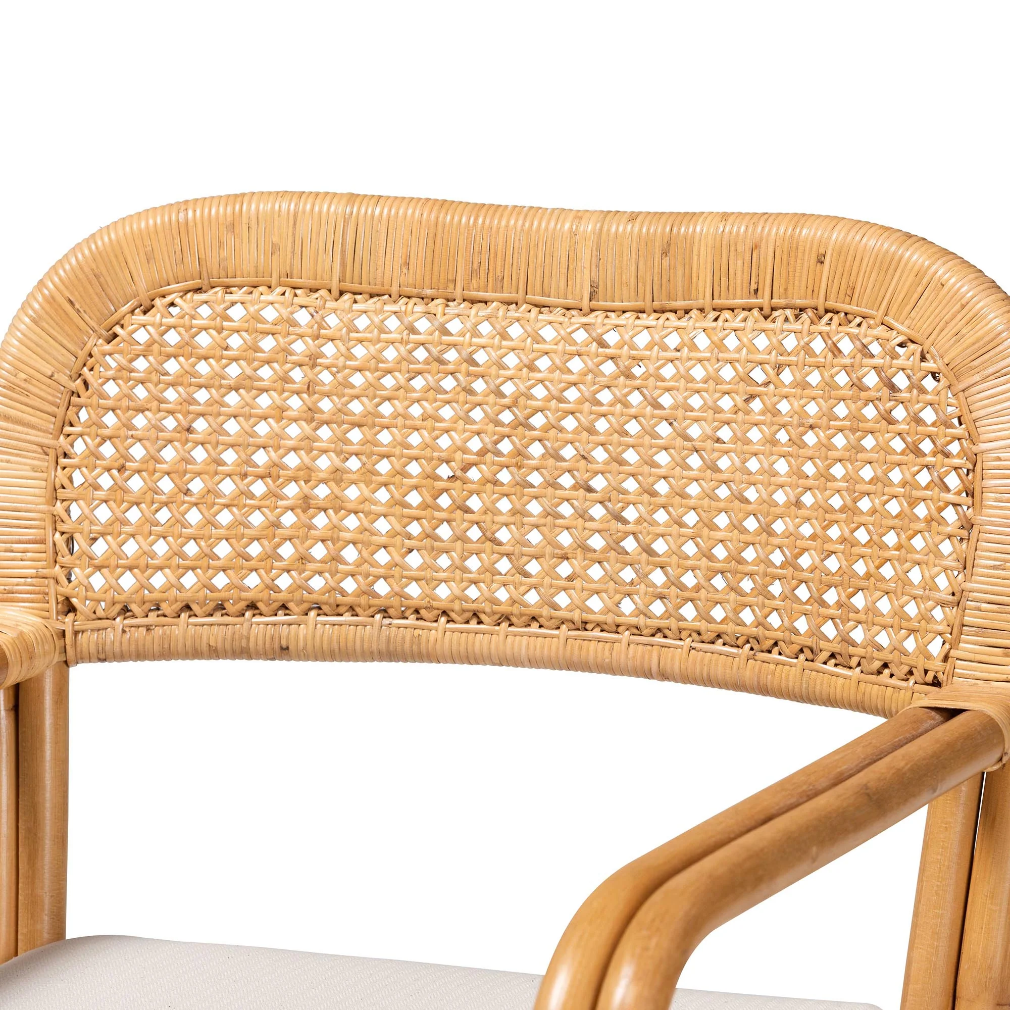 Baxton Studio bali & pari Ailith Modern Bohemian Light Honey Rattan Arm Chair - Image 6