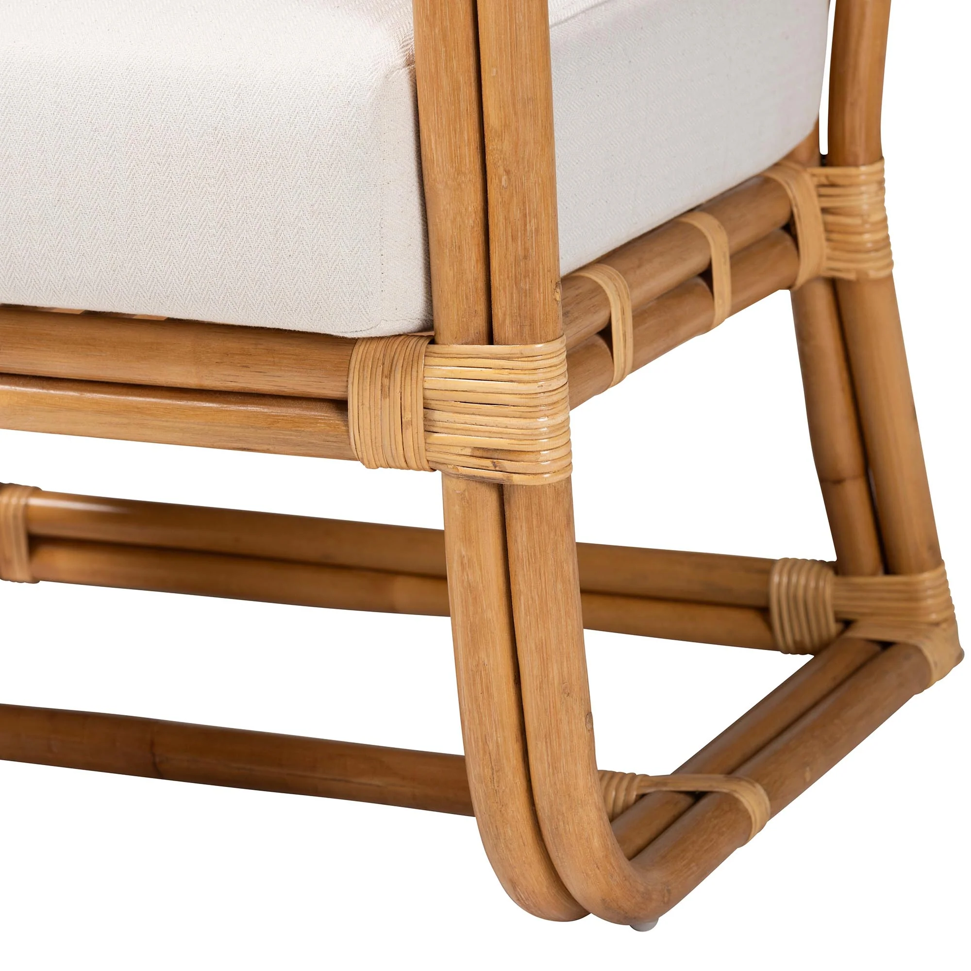 Baxton Studio bali & pari Ailith Modern Bohemian Light Honey Rattan Arm Chair - Image 7