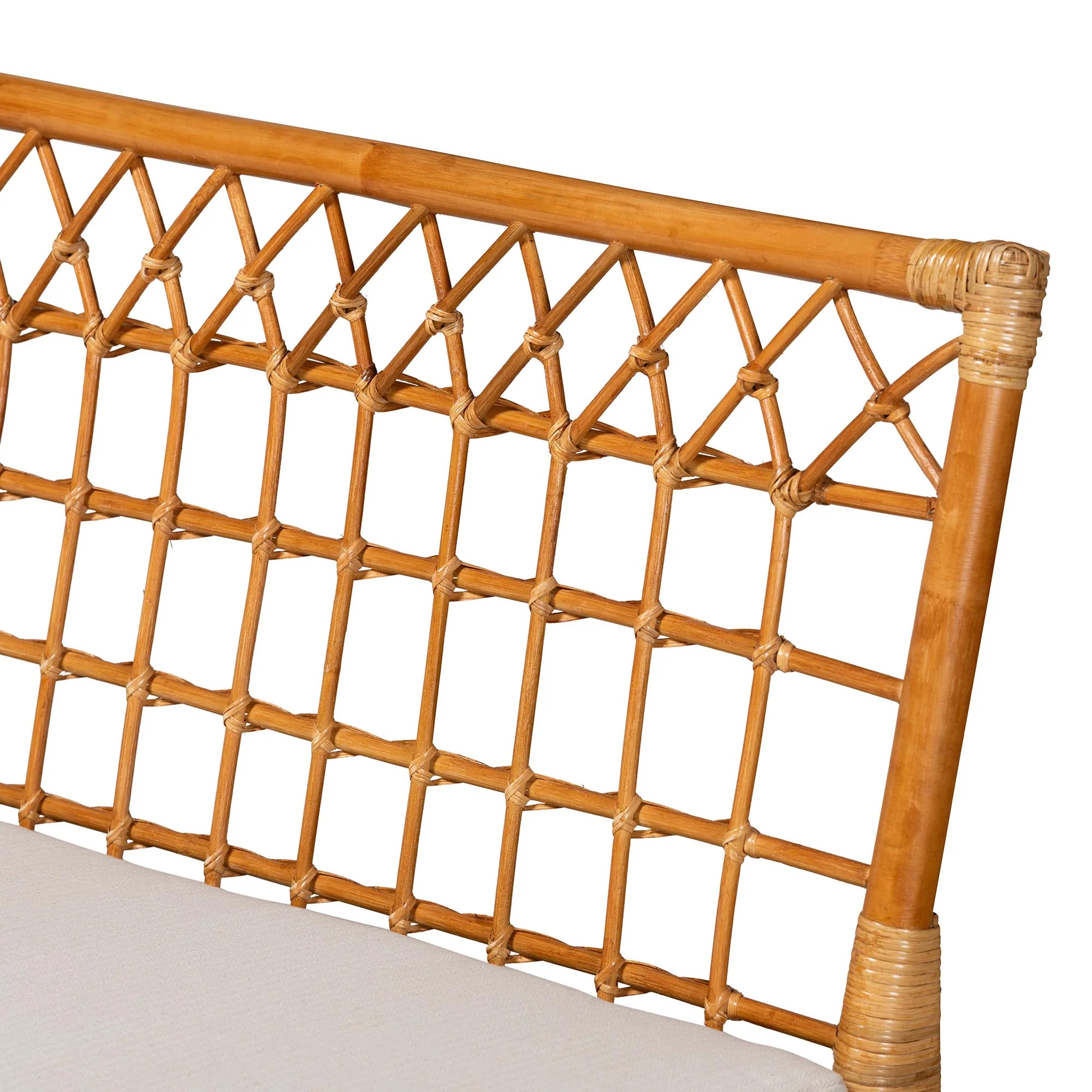 Baxton Studio bali & pari Aina Modern Bohemian Honey Rattan 4-Piece Dining Nook Set - Image 10