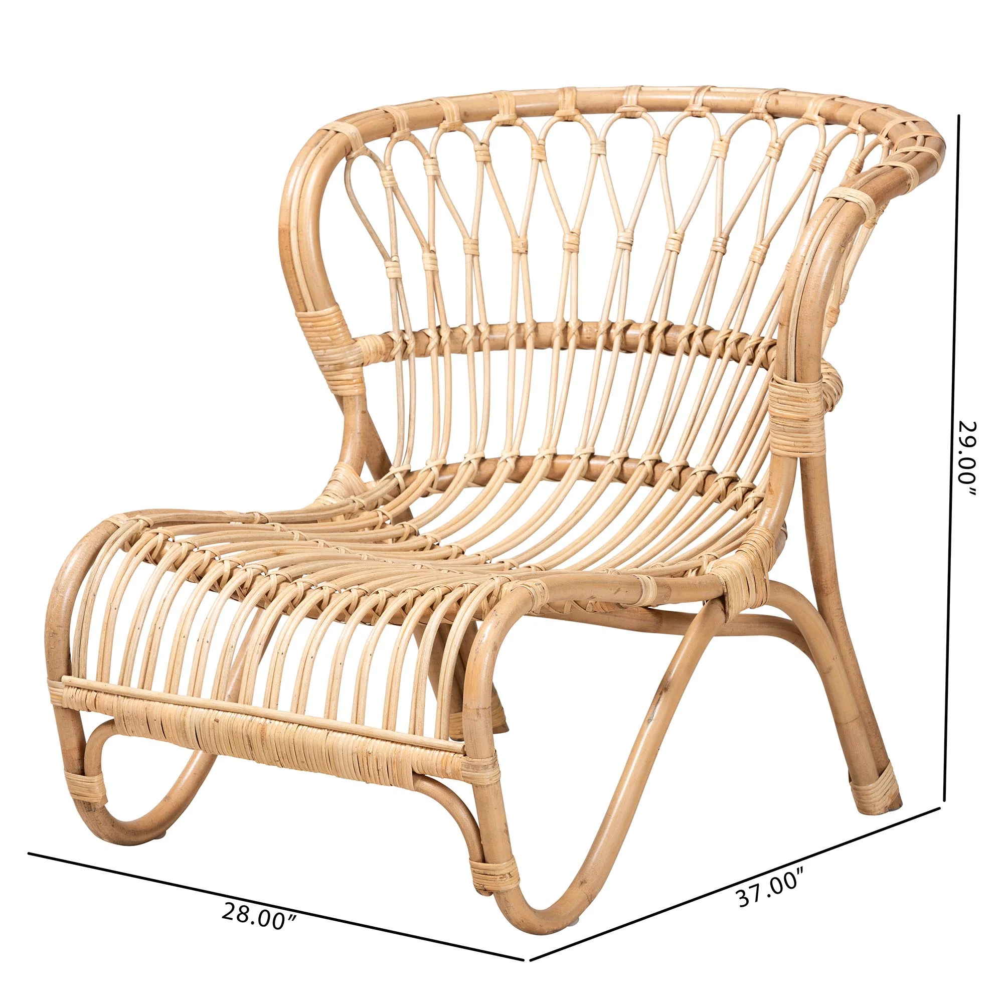 Baxton Studio bali & pari Alaya Modern Bohemian Natural Brown Rattan Accent Chair - Image 10