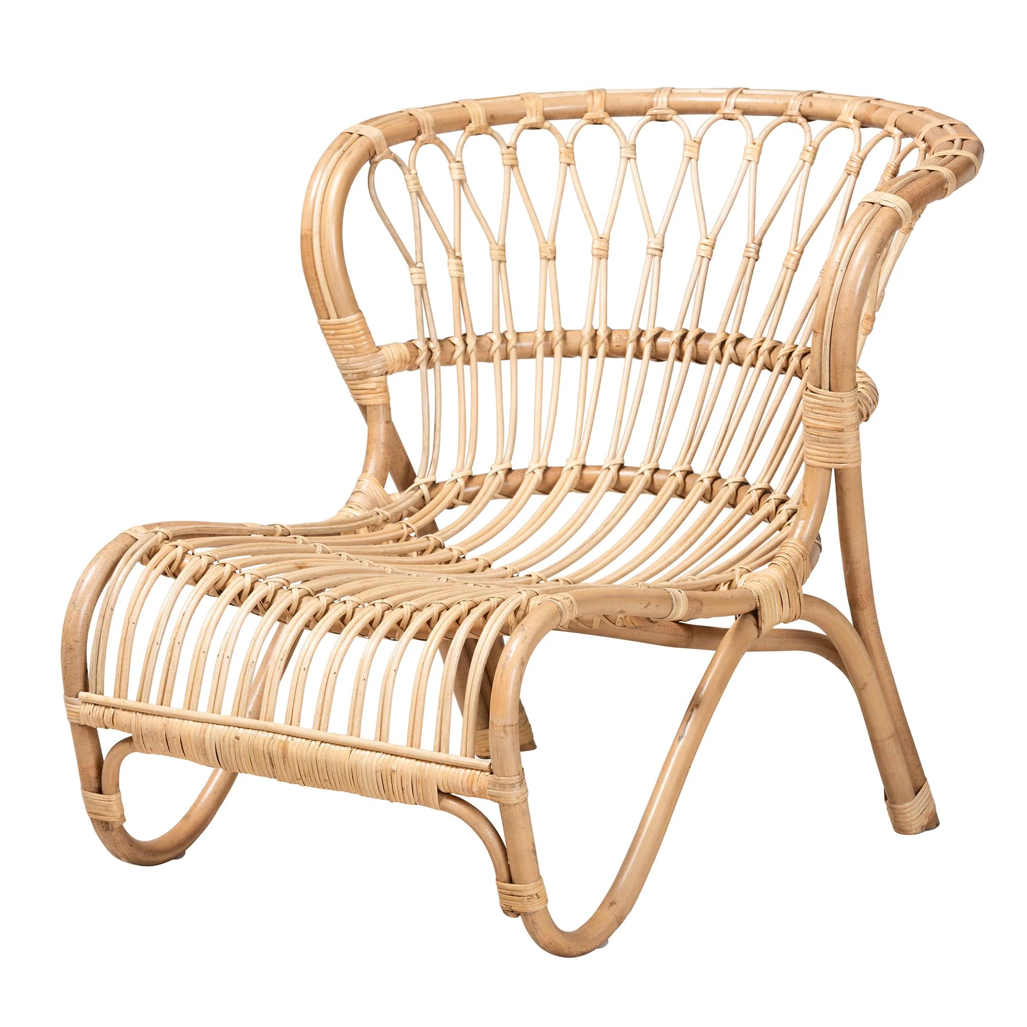 Baxton Studio bali & pari Alaya Modern Bohemian Natural Brown Rattan Accent Chair - Image 2