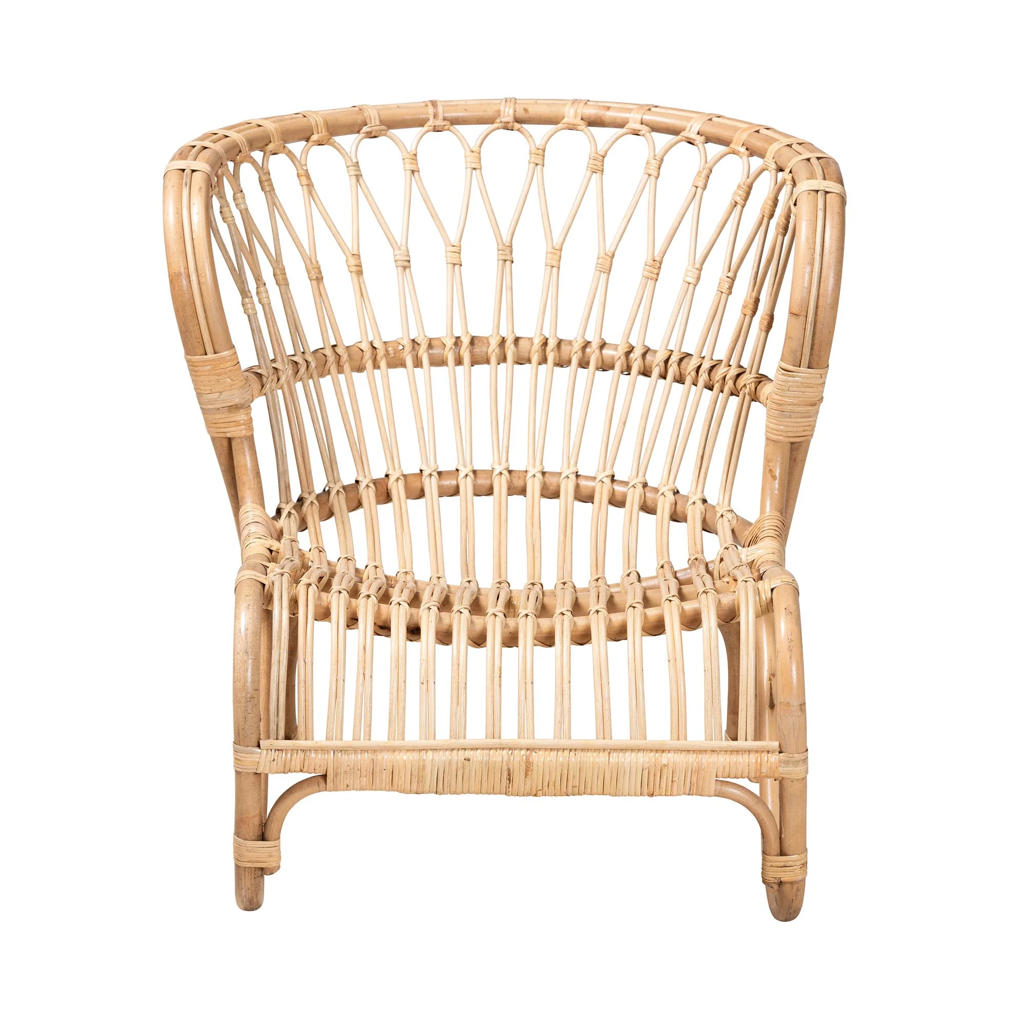Baxton Studio bali & pari Alaya Modern Bohemian Natural Brown Rattan Accent Chair - Image 3
