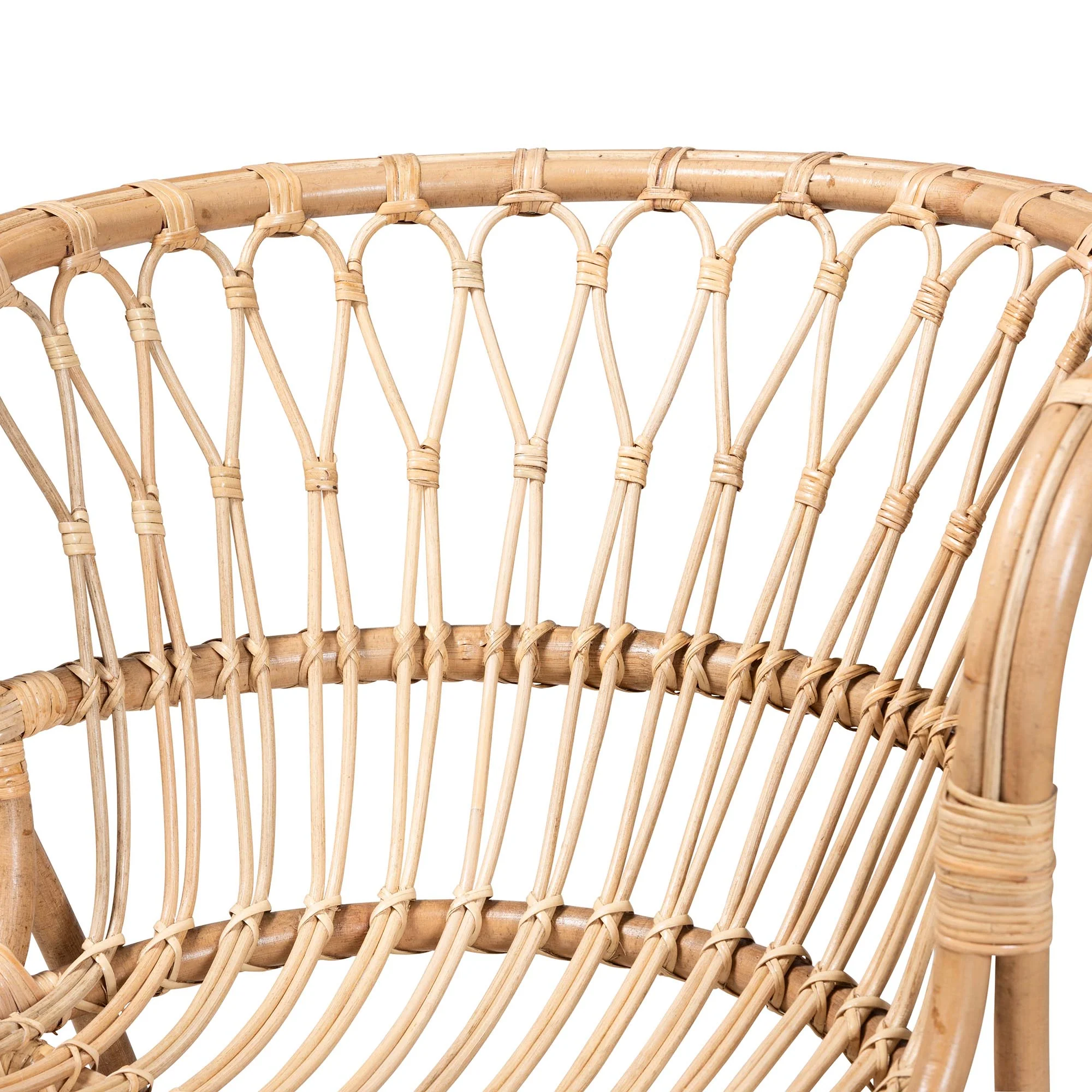 Baxton Studio bali & pari Alaya Modern Bohemian Natural Brown Rattan Accent Chair - Image 6