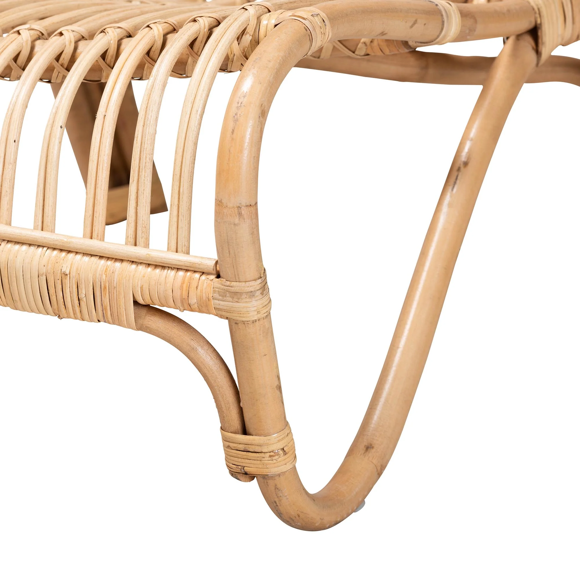 Baxton Studio bali & pari Alaya Modern Bohemian Natural Brown Rattan Accent Chair - Image 7