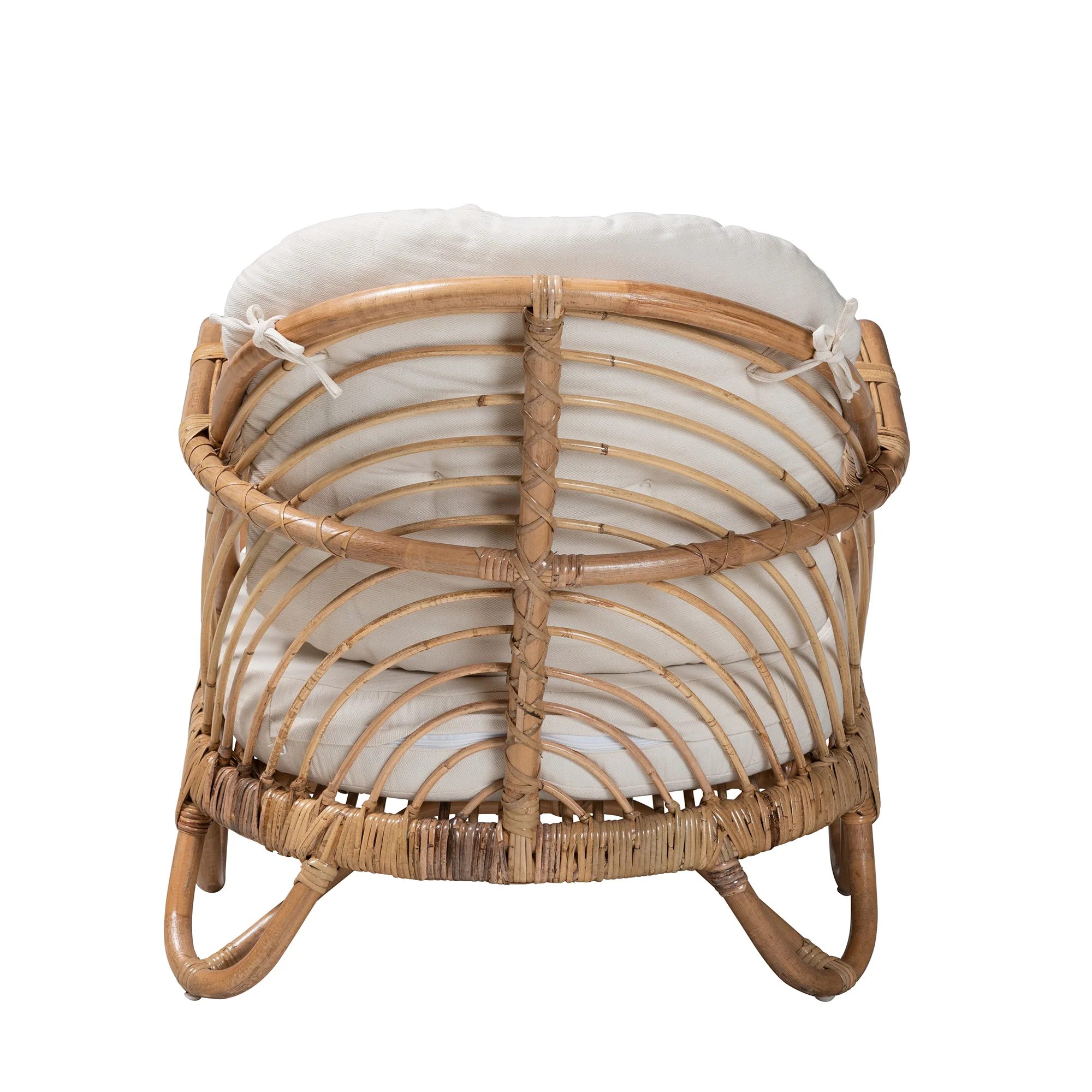 Baxton Studio bali & pari Aliane Modern Bohemian Natural Brown Antique Rattan Armchair - Image 5