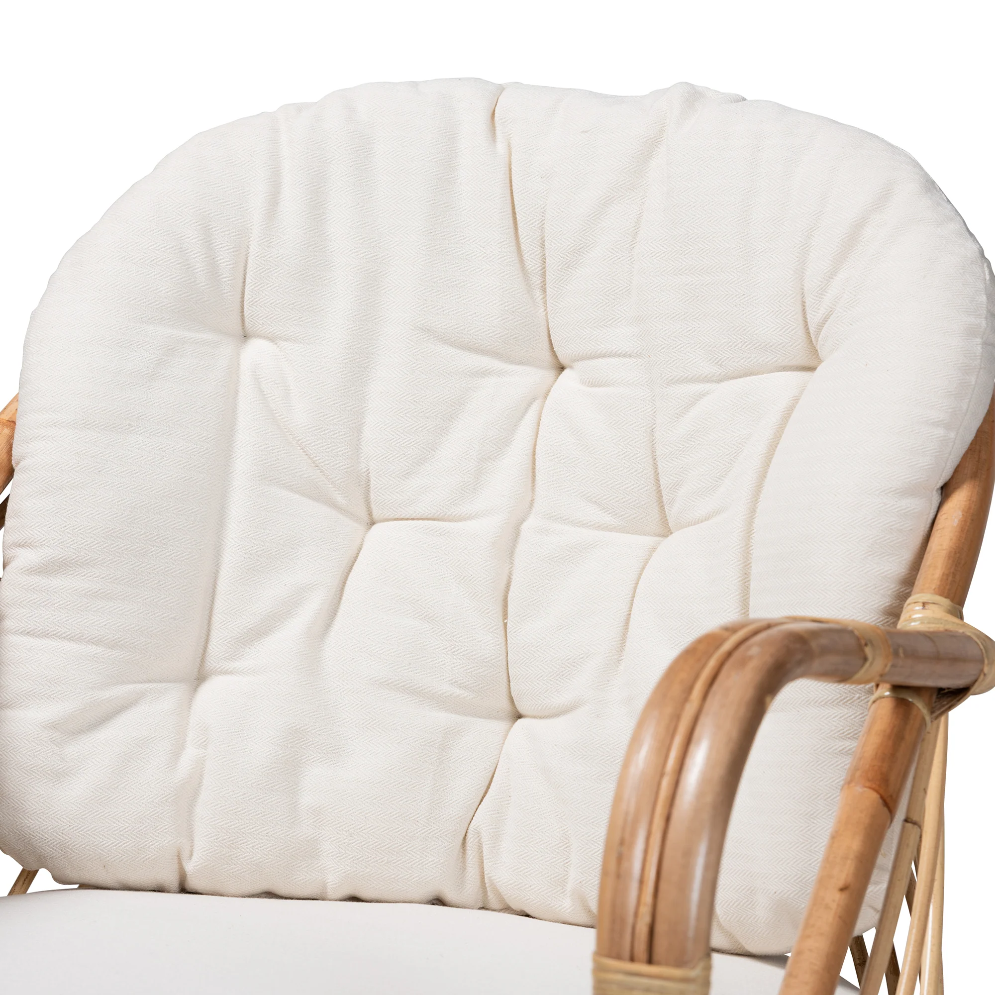 Baxton Studio bali & pari Aliane Modern Bohemian Natural Brown Antique Rattan Armchair - Image 6