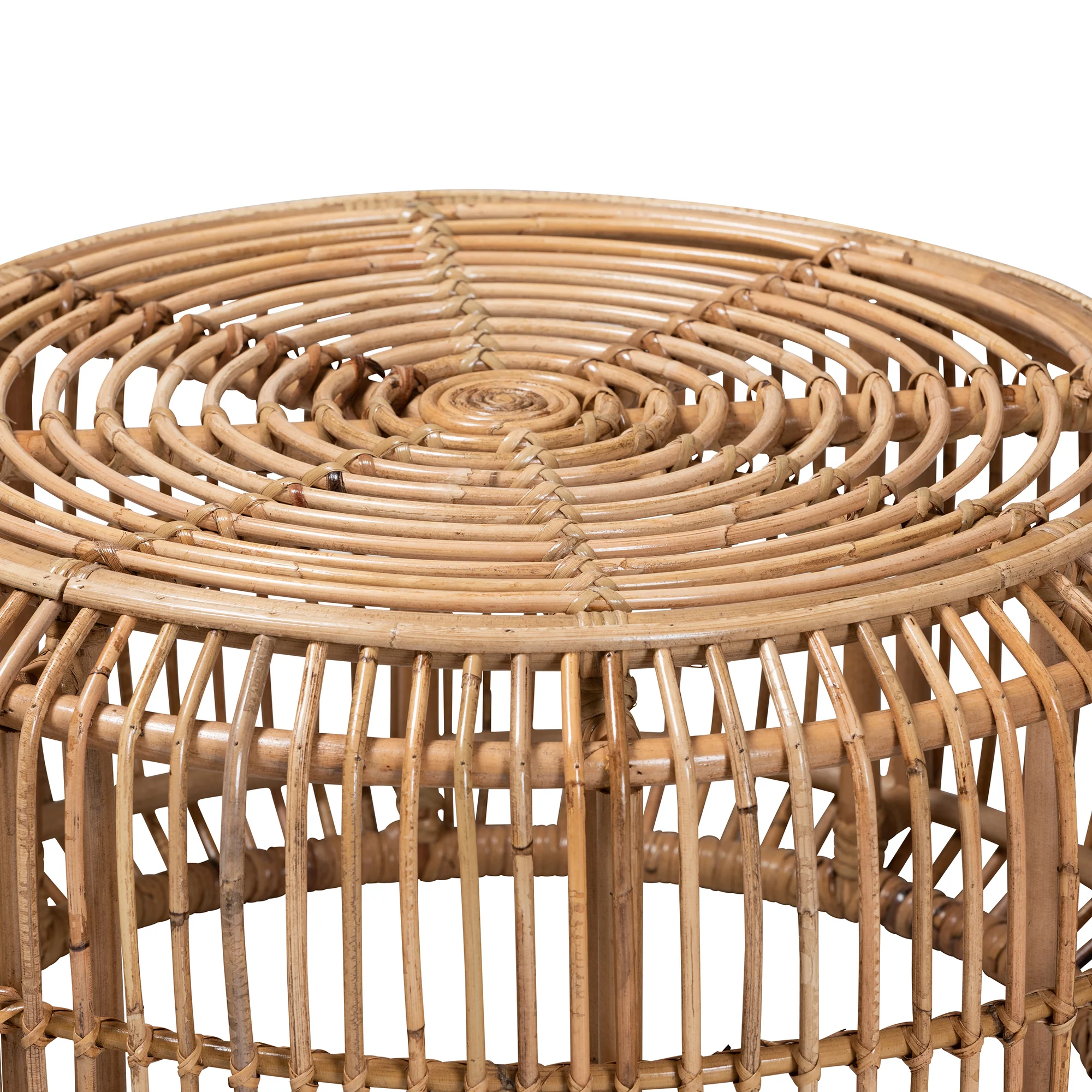Baxton Studio bali & pari Aliane Modern Bohemian Natural Brown Antique Rattan Coffee Table - Image 3