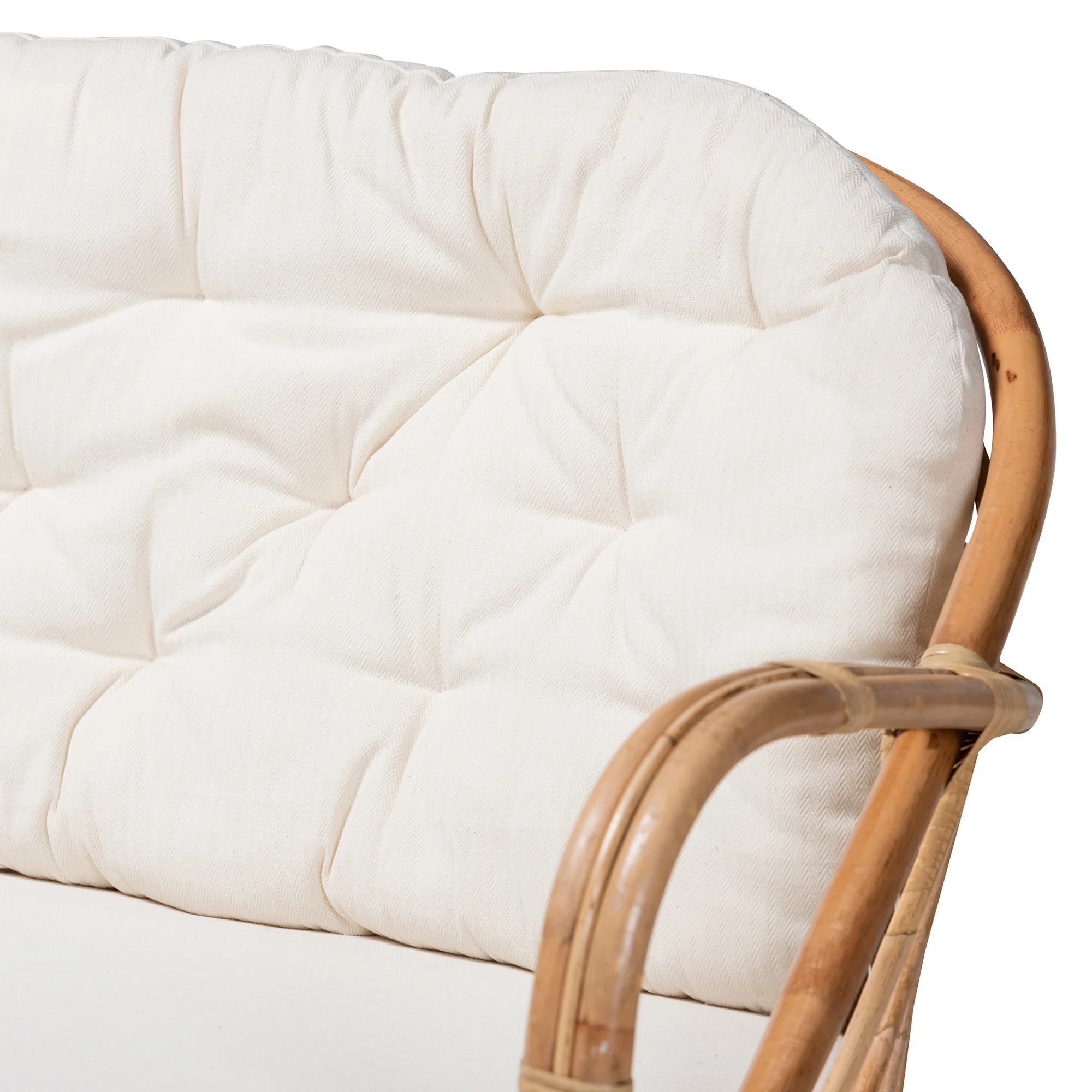 Baxton Studio bali & pari Aliane Modern Bohemian Natural Brown Antique Rattan Loveseat - Image 6