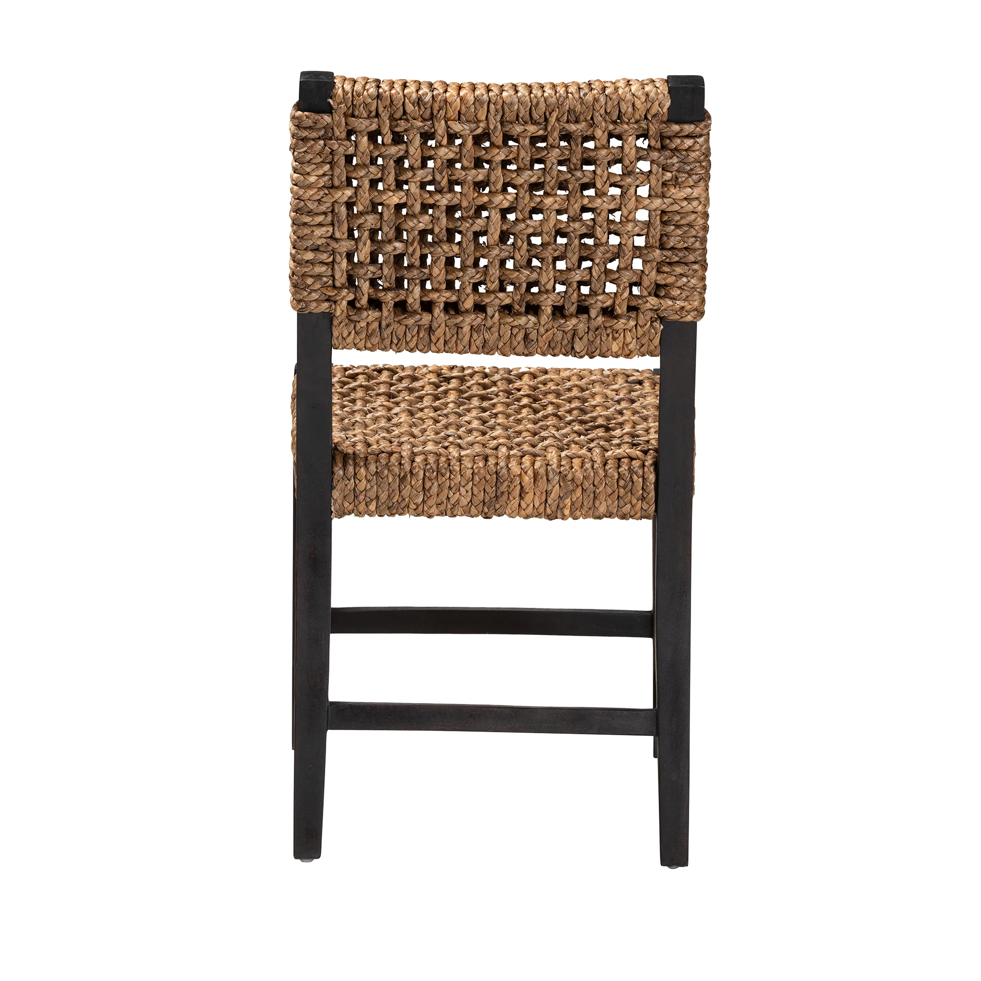 Baxton Studio bali & pari Alise Modern Bohemian Dark Brown Mahogany Wood and Seagrass Dining Chair - Image 5