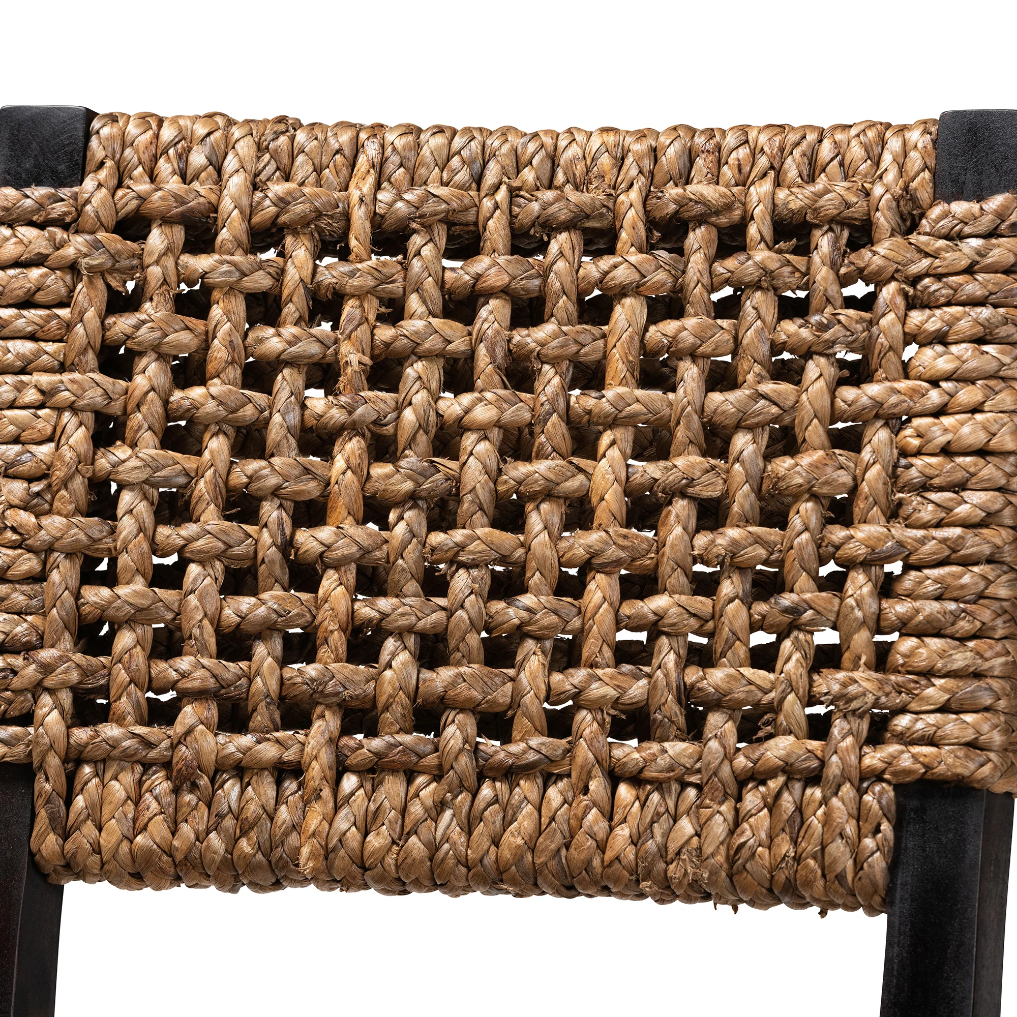 Baxton Studio bali & pari Alise Modern Bohemian Dark Brown Mahogany Wood and Seagrass Dining Chair - Image 6