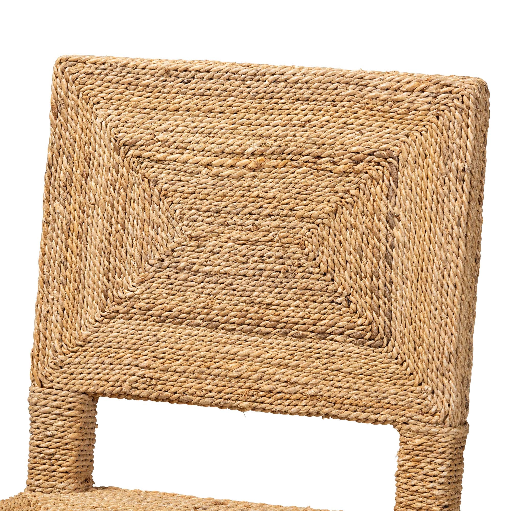 Baxton Studio bali & pari Anfield Modern Bohemian Natural Seagrass and Mahogany Wood Counter Stool - Image 8