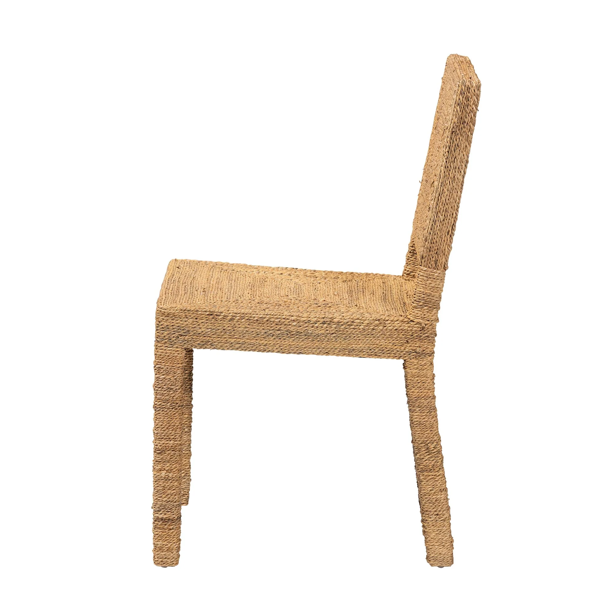 Baxton Studio bali & pari Anfield Modern Bohemian Natural Seagrass and Mahogany Wood Dining Chair - Image 4
