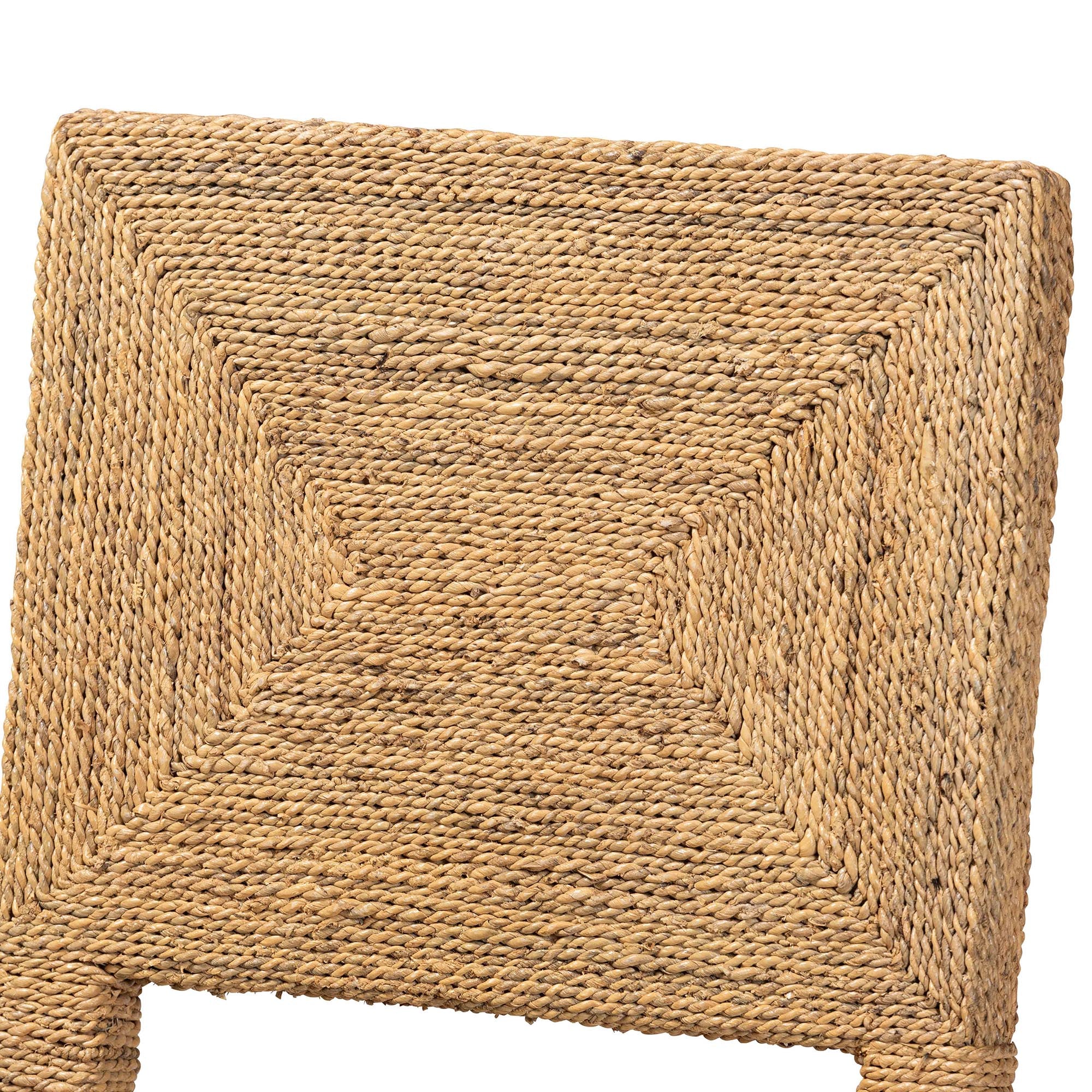 Baxton Studio bali & pari Anfield Modern Bohemian Natural Seagrass and Mahogany Wood Dining Chair - Image 6