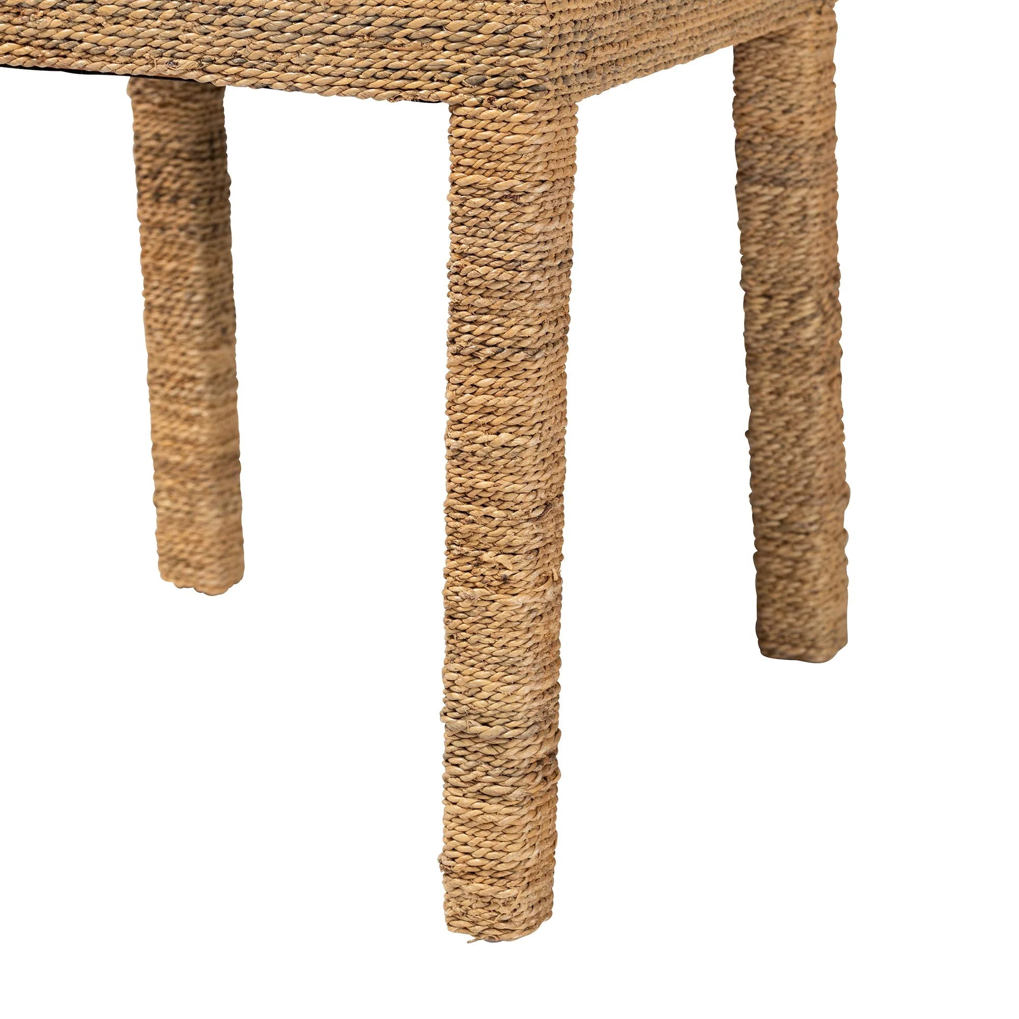 Baxton Studio bali & pari Anfield Modern Bohemian Natural Seagrass and Mahogany Wood Dining Chair - Image 7