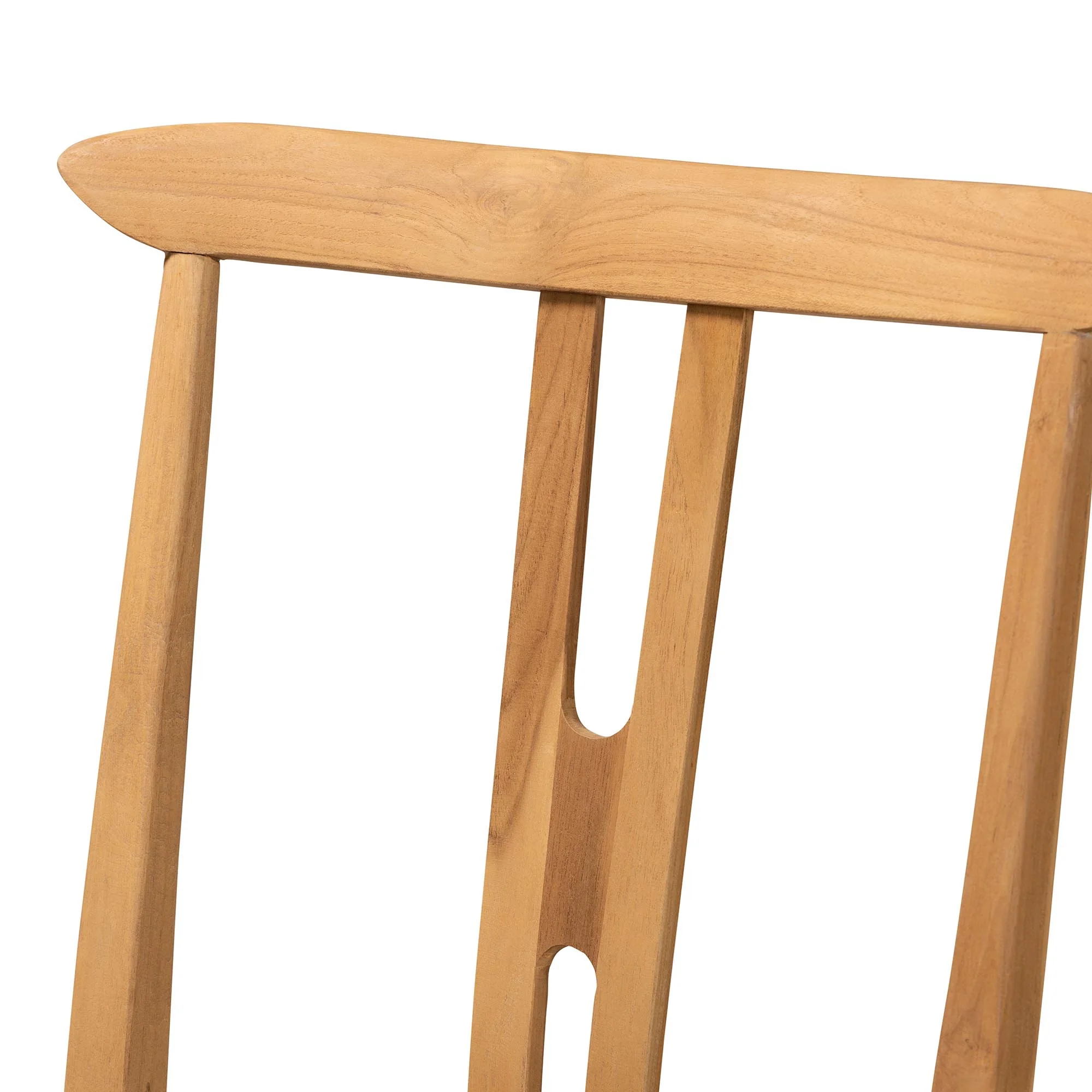Baxton Studio bali & pari Artha Modern Bohemian Natural Brown Teak Wood and Seagrass 2-Piece Dining Chair Set - Image 7