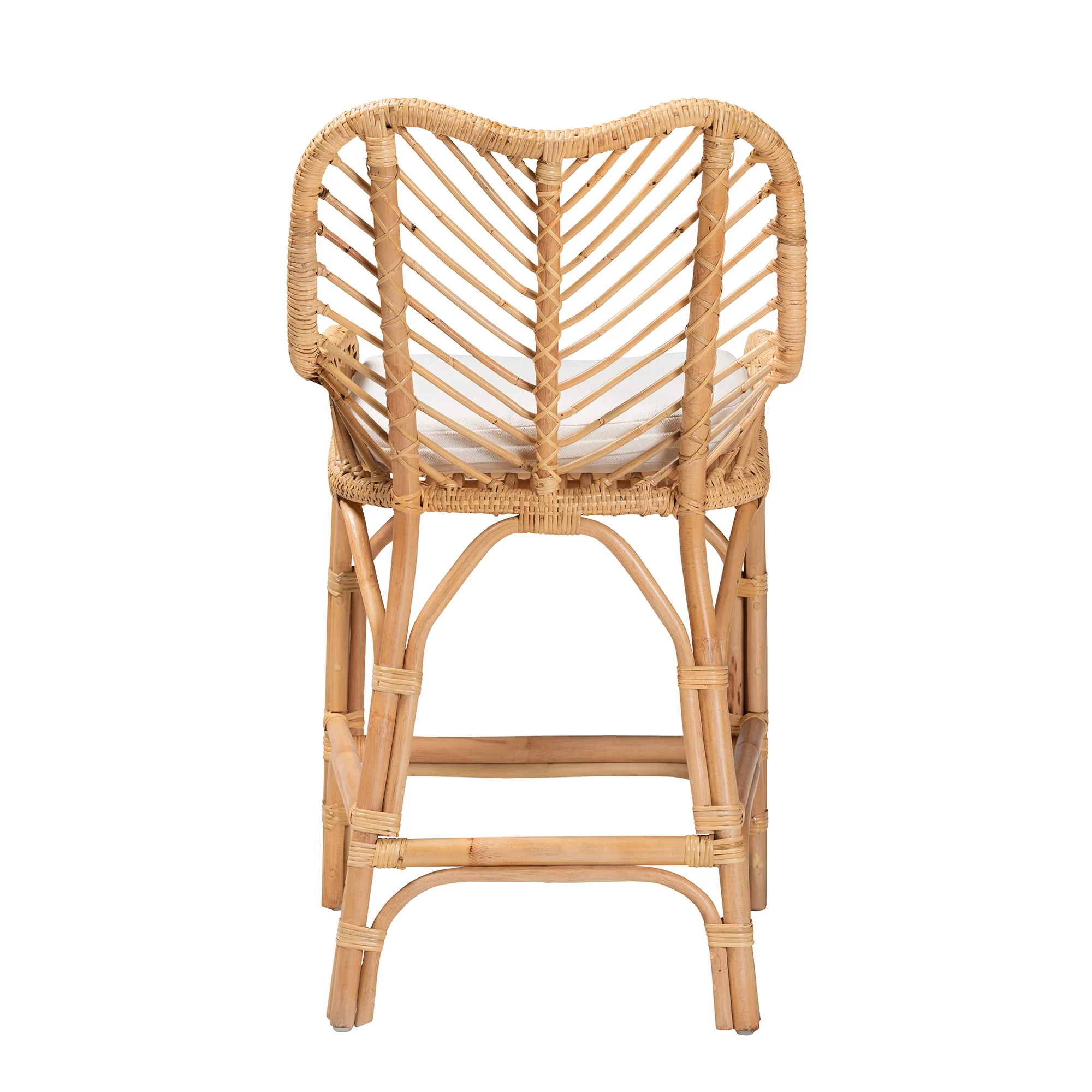 Baxton Studio bali & pari Arween Modern Bohemian Natural Brown Rattan Counter Stool - Image 5