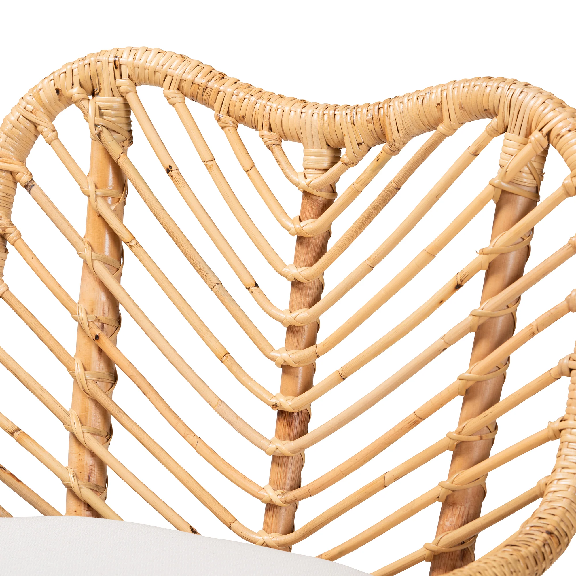 Baxton Studio bali & pari Arween Modern Bohemian Natural Brown Rattan Counter Stool - Image 6