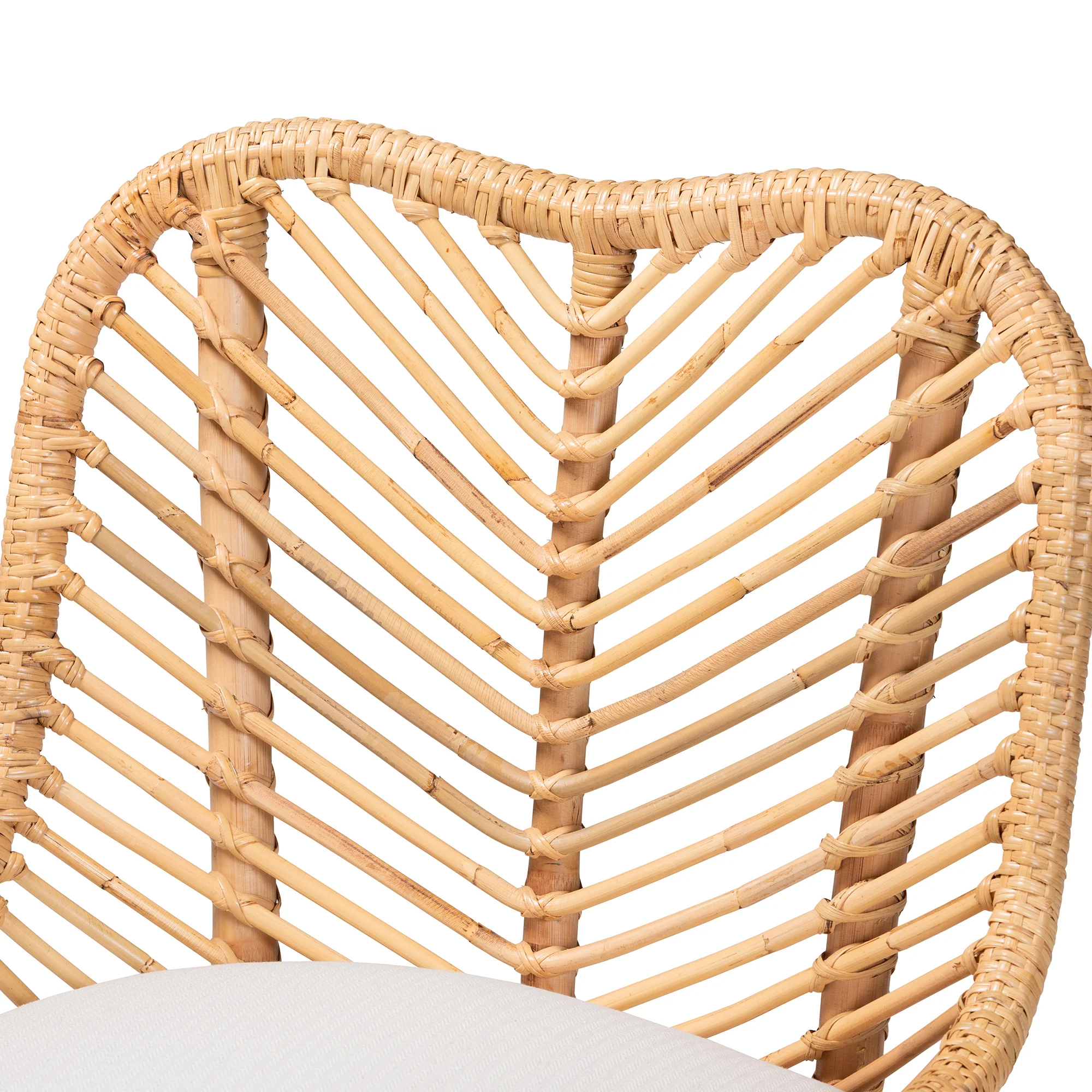 Baxton Studio bali & pari Arween Modern Bohemian Natural Brown Rattan Dining Chair - Image 6