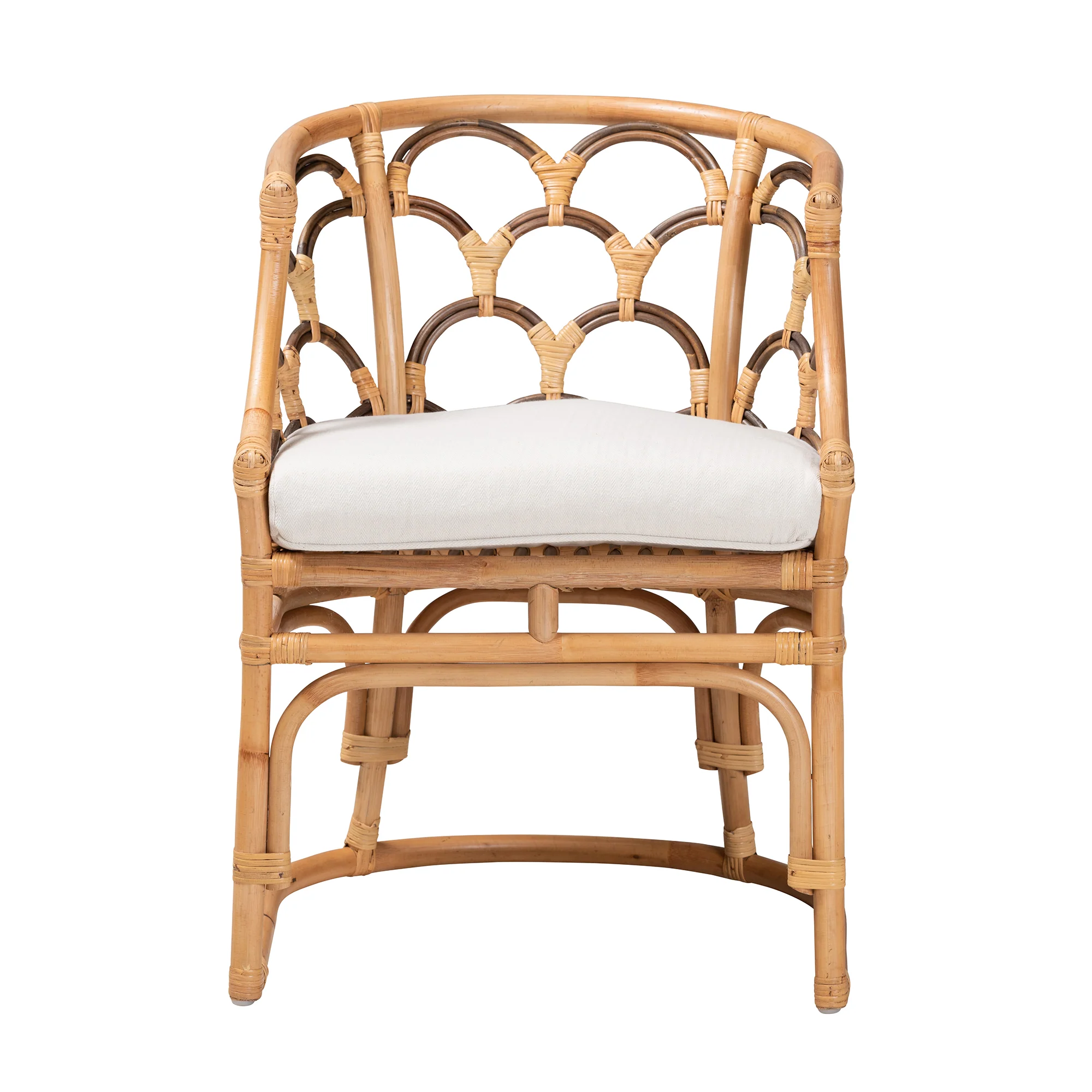 Baxton Studio bali & pari Aster Modern Bohemian Natural Brown Rattan Armchair - Image 3