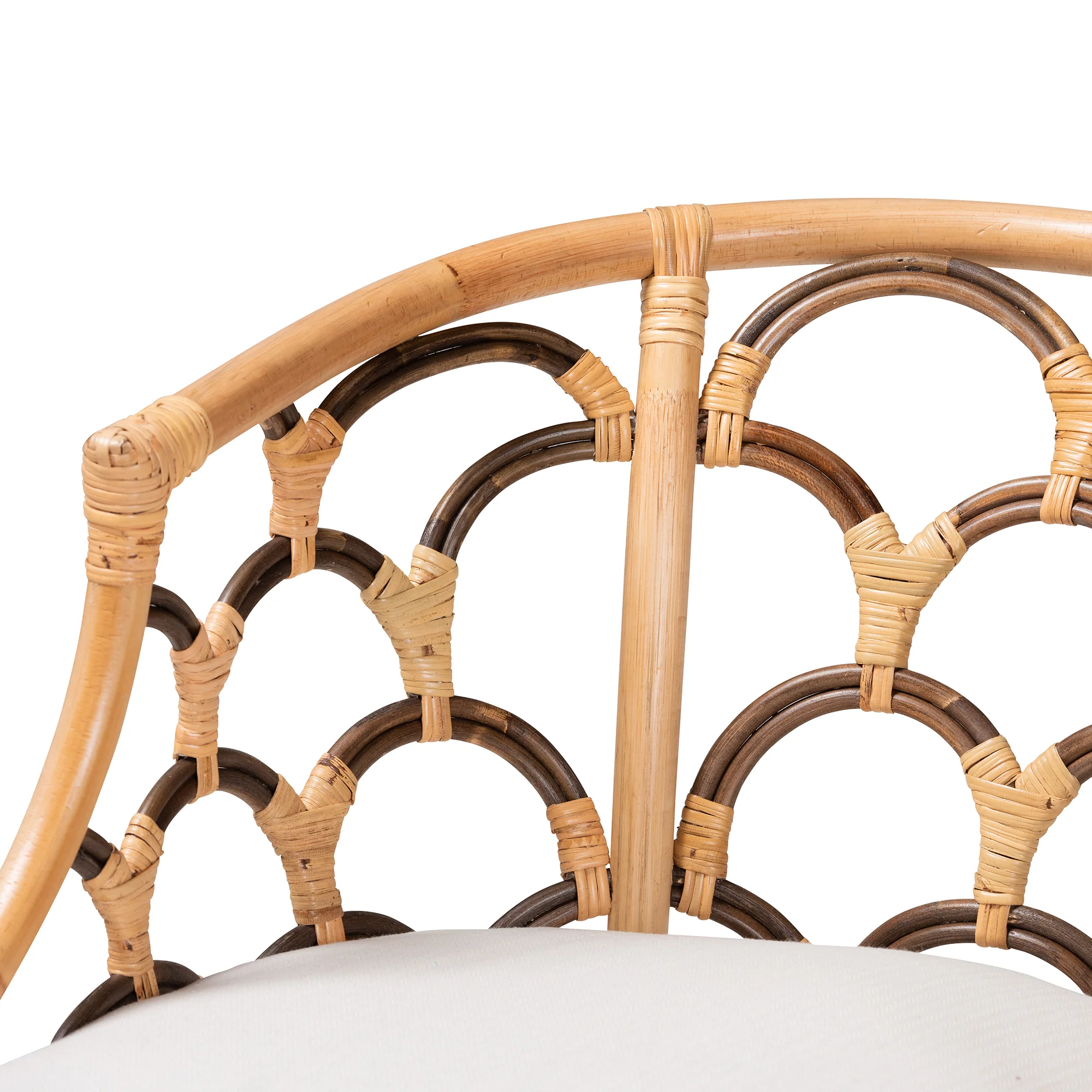 Baxton Studio bali & pari Aster Modern Bohemian Natural Brown Rattan Armchair - Image 6