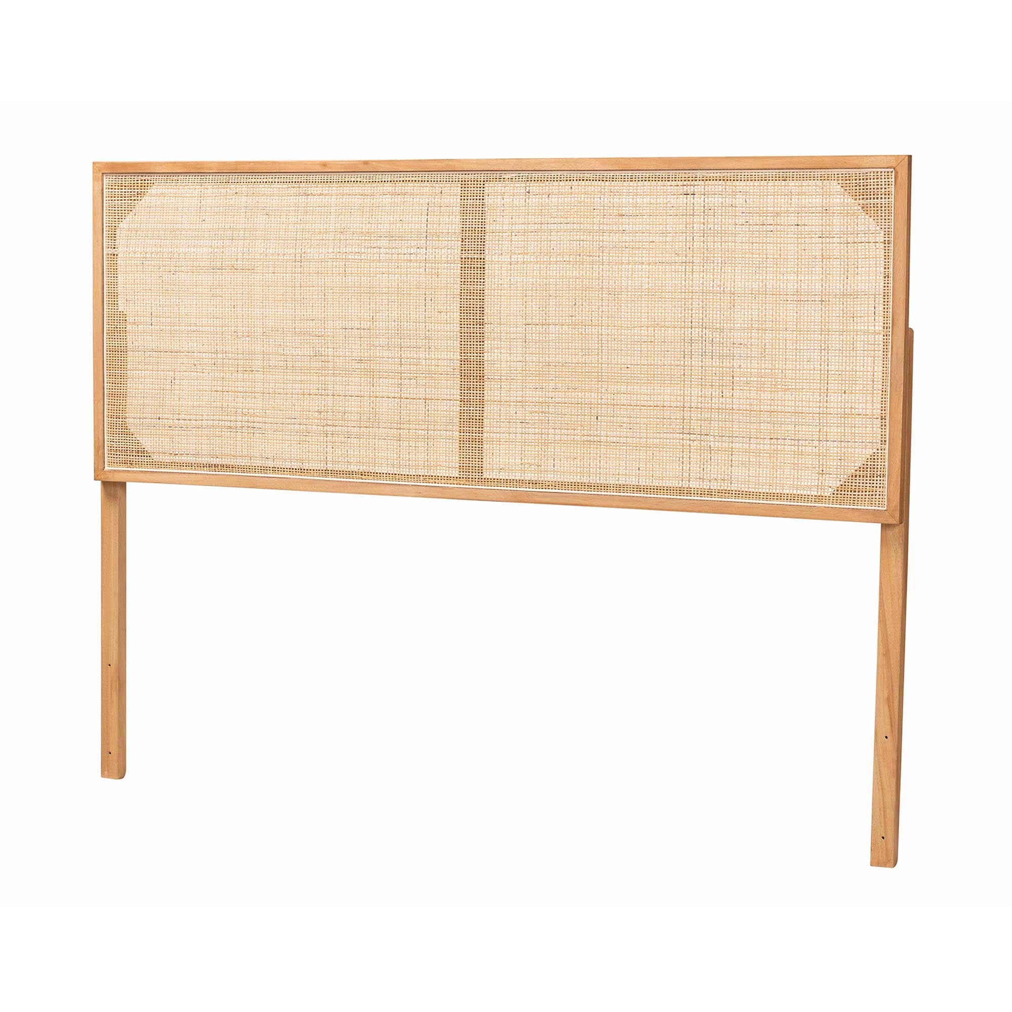 Baxton Studio bali & pari Aurelia Modern Bohemian Natural Brown Finished Bayur Wood and Rattan Queen Size Headboard - Image 2