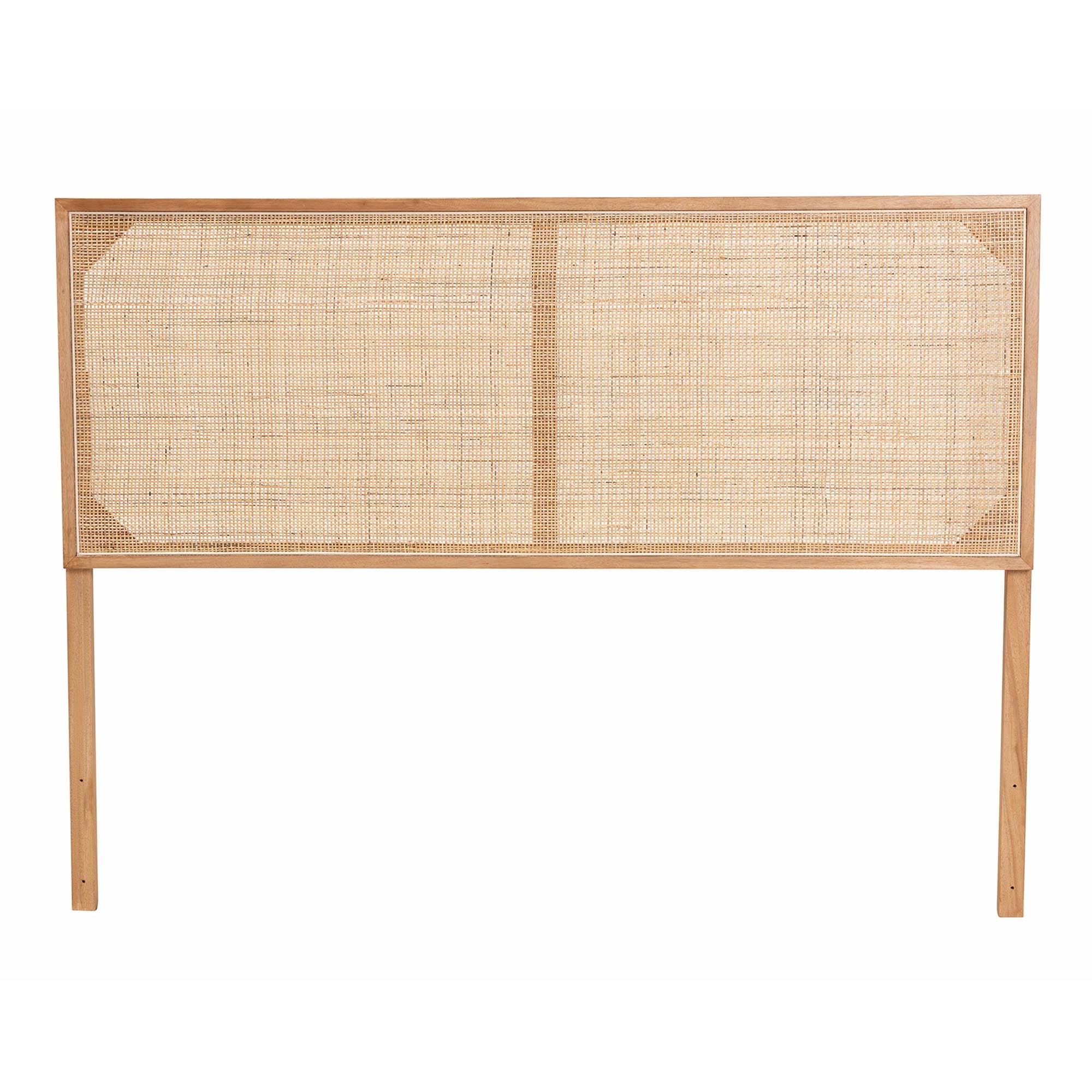 Baxton Studio bali & pari Aurelia Modern Bohemian Natural Brown Finished Bayur Wood and Rattan Queen Size Headboard - Image 3